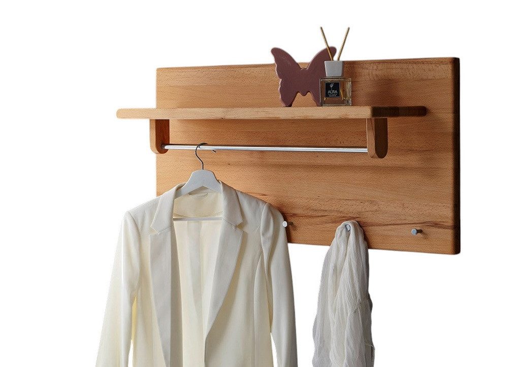 Main Möbel Wandgarderobe Wandgarderobe 100x50cm 'Bayreuth' Kernbuche massiv