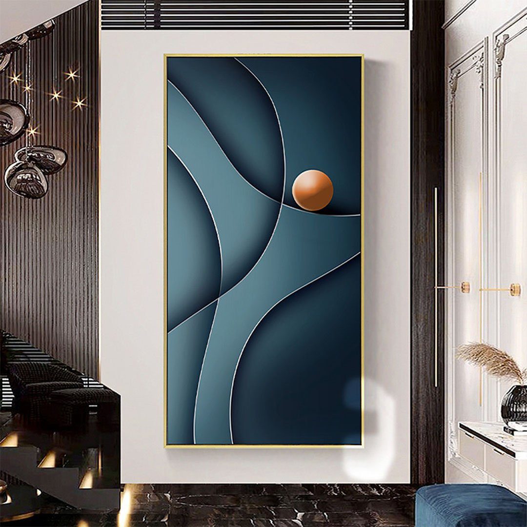 Linienfarbblock-abstrakter L.Ru Malereikern, dekorativer (4 St), einfacher dekorative Malereikern Malerei Moderner Eingangskorridorgang Kunstdruck UG