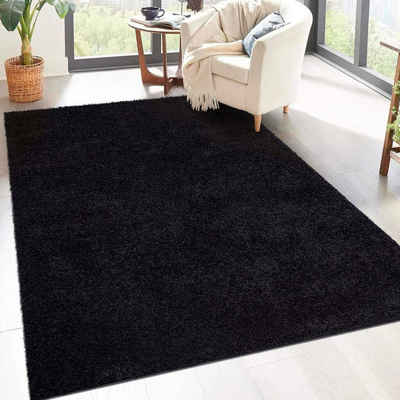 Hochflor-Teppich »City Shaggy«, Carpet City, rechteckig, Höhe 30 mm, Robuster Langflor Teppich uni, besonders flauschig weich, ideal für Wohnzimmer & Schlafzimmer