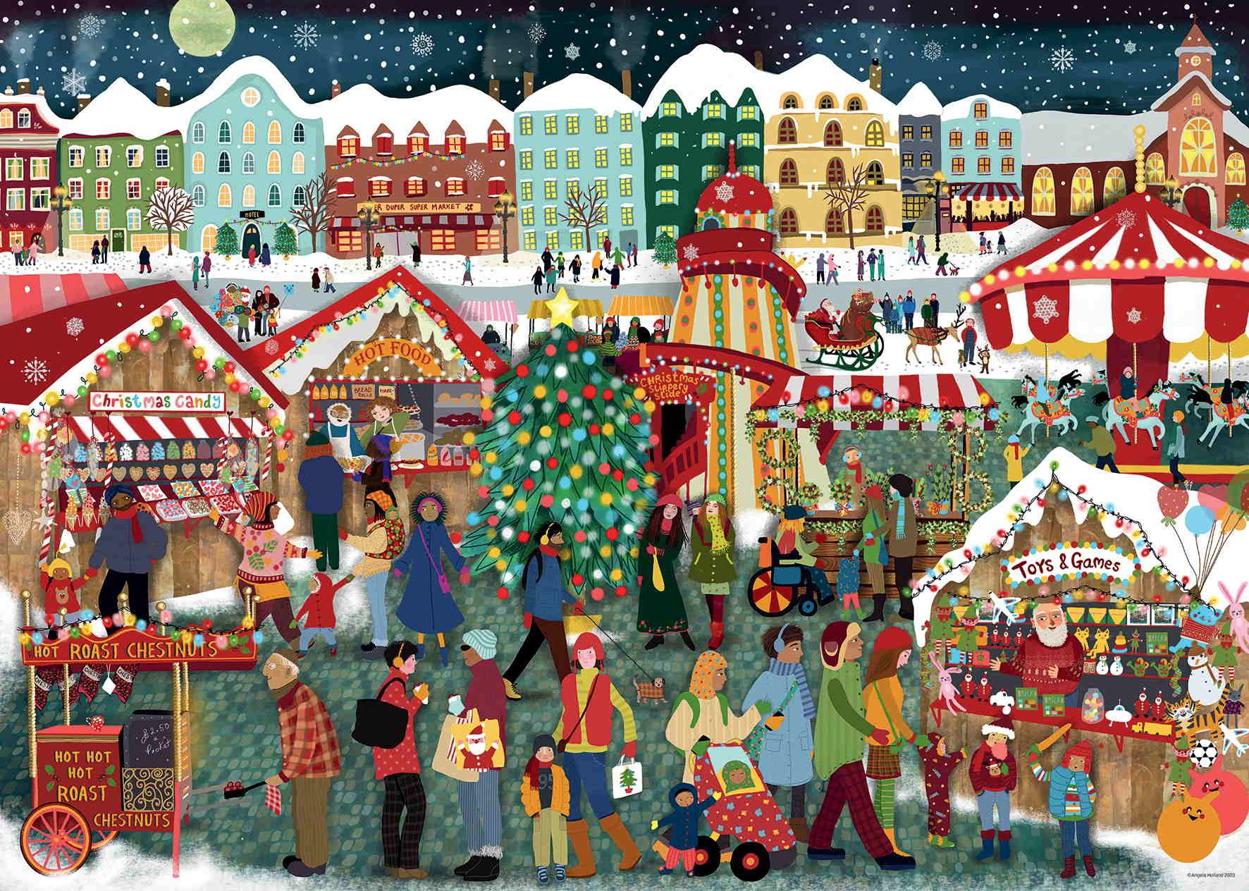 Ravensburger Puzzle 1000 Teile RVG Puzzle Christmas Market Weihnachtsmarkt günstig online kaufen