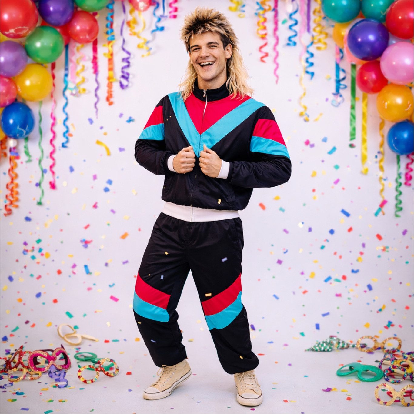 TK Gruppe Kostüm Overall Retro – 80er-Jahre Kostüm im klassischen Vintage-Look Fasching