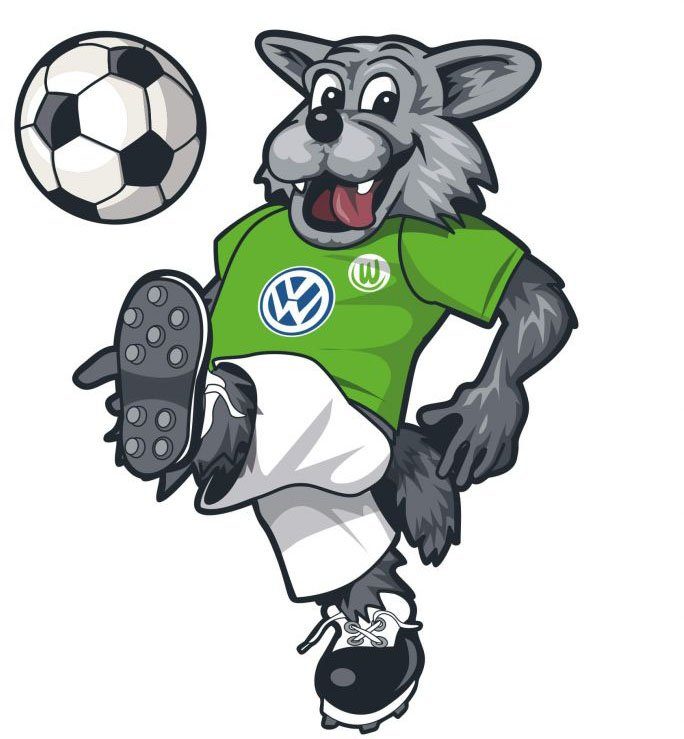 Wall-Art Wandtattoo Fußball VfL Wolfsburg (1 St) Wölfi