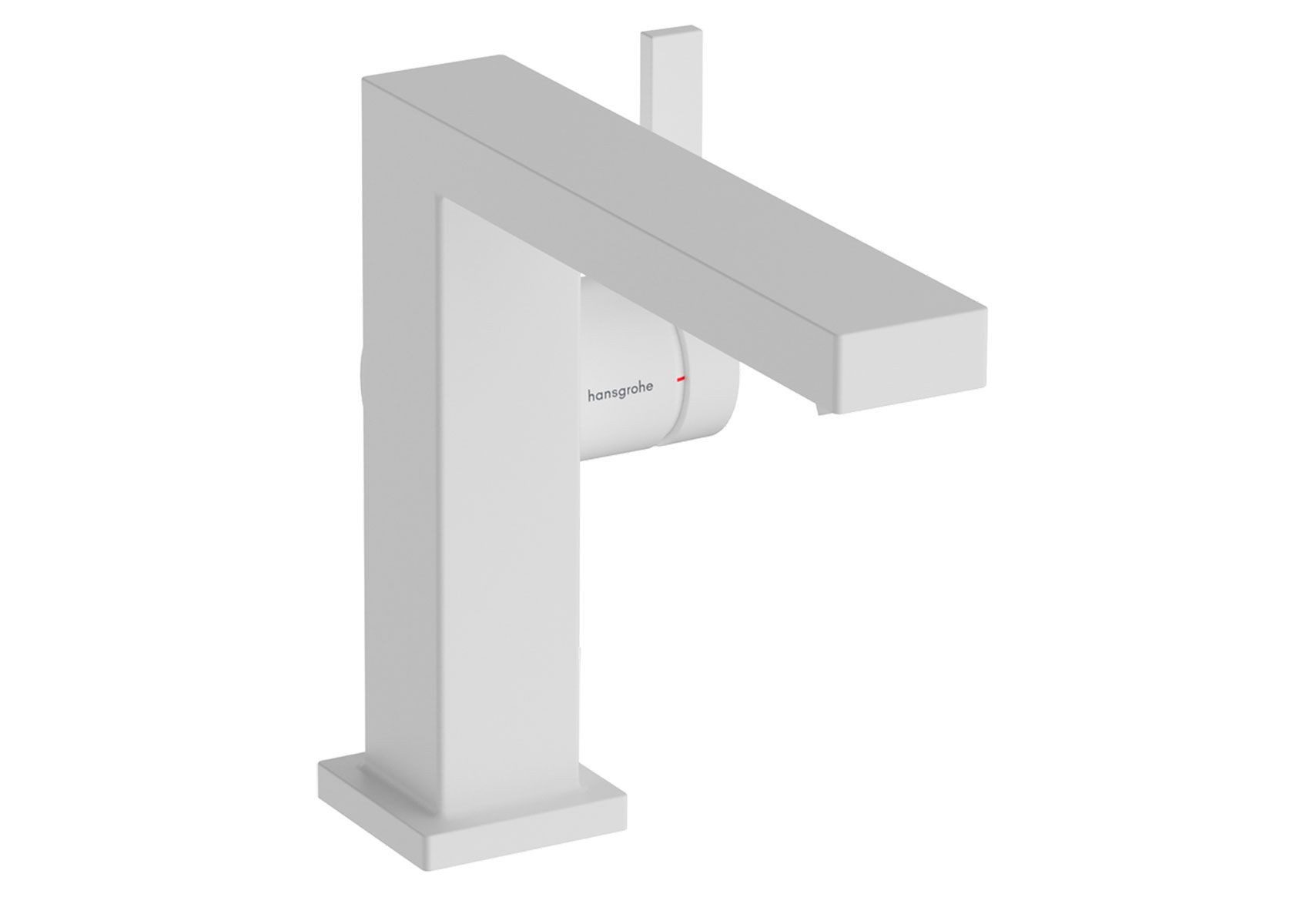 hansgrohe Waschtischarmatur Tecturis E 110 Einhebelmischer mit Zugstangen-Ablaufgarnitur, Weiß (seitlicher Pingriff, Normalstrahl, Keramikmischsystem, DN15, Waschbeckenarmatur) EcoSmart Verbrauch max. 4 l/min, Durchlauferhitzer geeignet