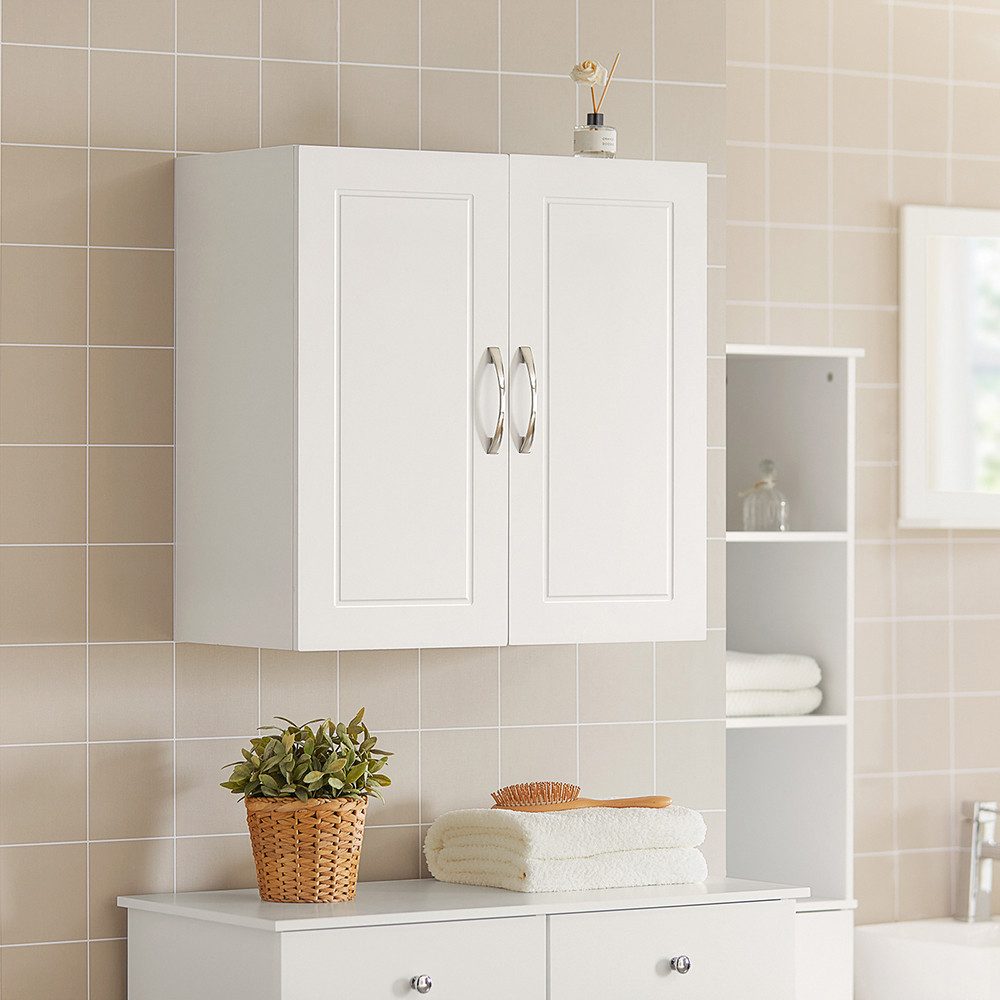 SoBuy Hängeschrank FRG231, Wandschrank Badezimmerschrank Küchenschrank Badschrank mit 2/3 Türen, mit verstellbaren Ablagen, 30 x 60 x 60/90cm