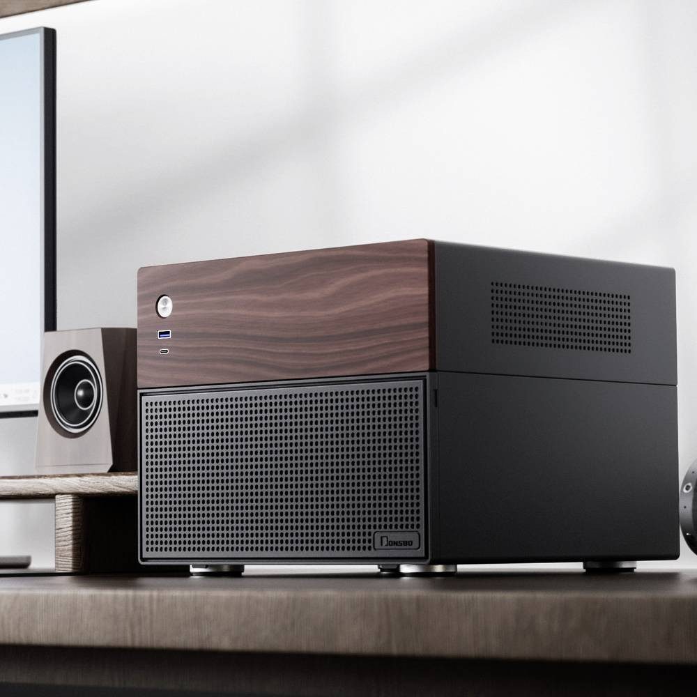 Jonsbo PC-Gehäuse N4 Micro-ATX-Gehäuse für DIY NAS, Micro-ATX N4 BLACK