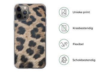 MuchoWow Handyhülle Leopardenmuster, Handyhülle Apple iPhone 12 Pro, Smartphone-Bumper, Print, Handy