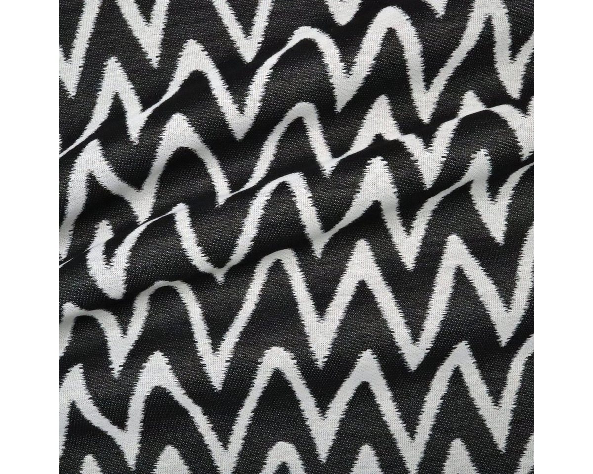 Thumbnail - Stofferia Stoff Outdoorstoff Jacquard Ikat Quinton Schwarz, Breite 140 cm, Meterware