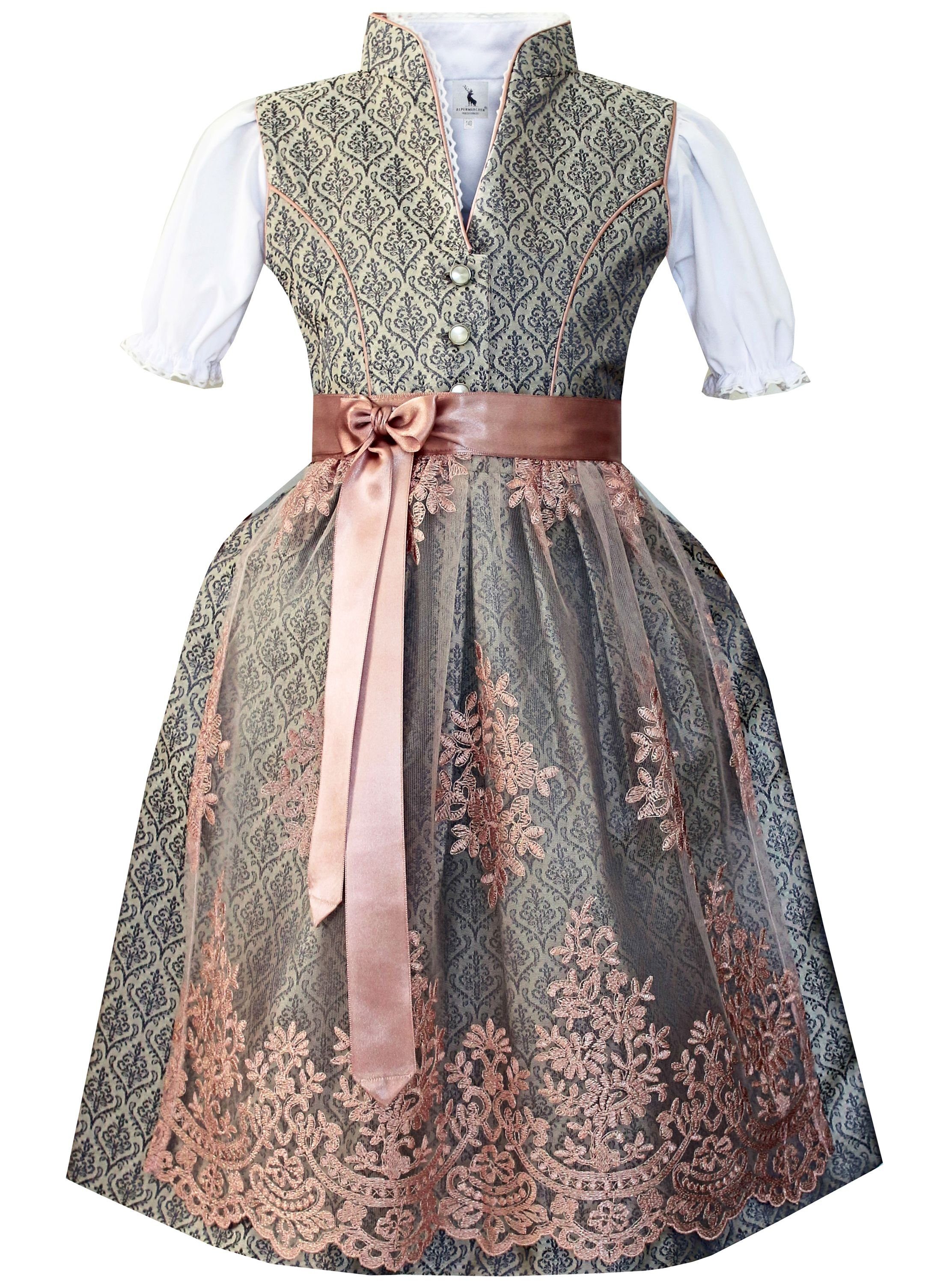 Alpenmärchen Дирндль Kinderdirndl Tilda in Grau - ALM-K970