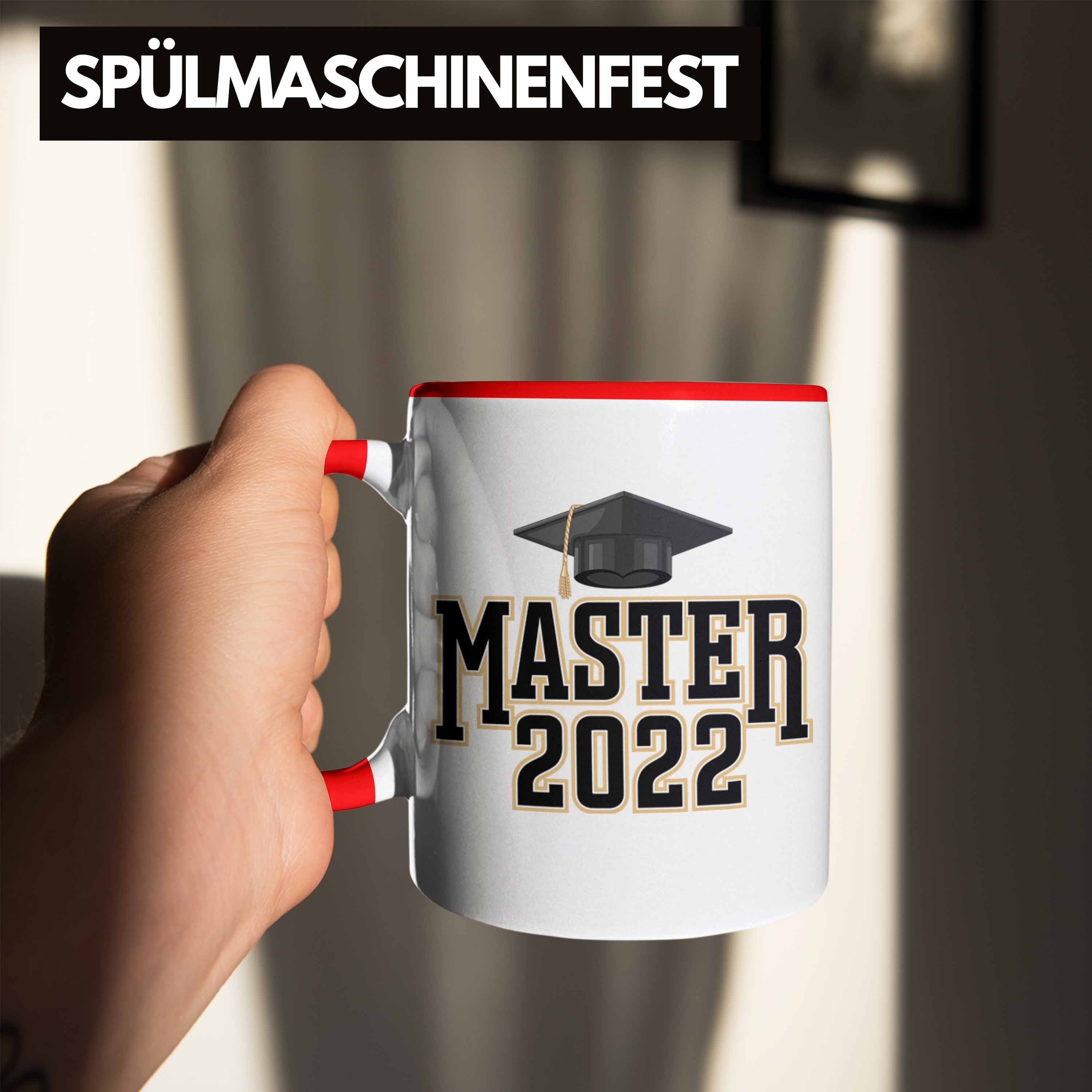 Trendation Tasse Trendation - Master Tasse Abschluss Studium Geschenk Graduation Rot Bestanden 2022 Prüfung