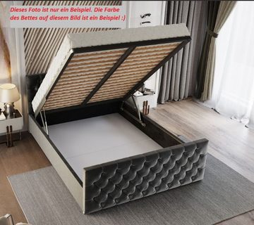 pressiode Polsterbett Doppelbett Polsterbett Boxspringbett mit Bettkasten viele Farben Vogue