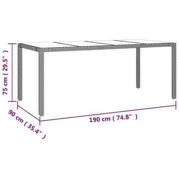 vidaXL Garten-Essgruppe 7-tlg. Garten-Essgruppe mit Kissen Schwarz Poly Rattan, (7-tlg)