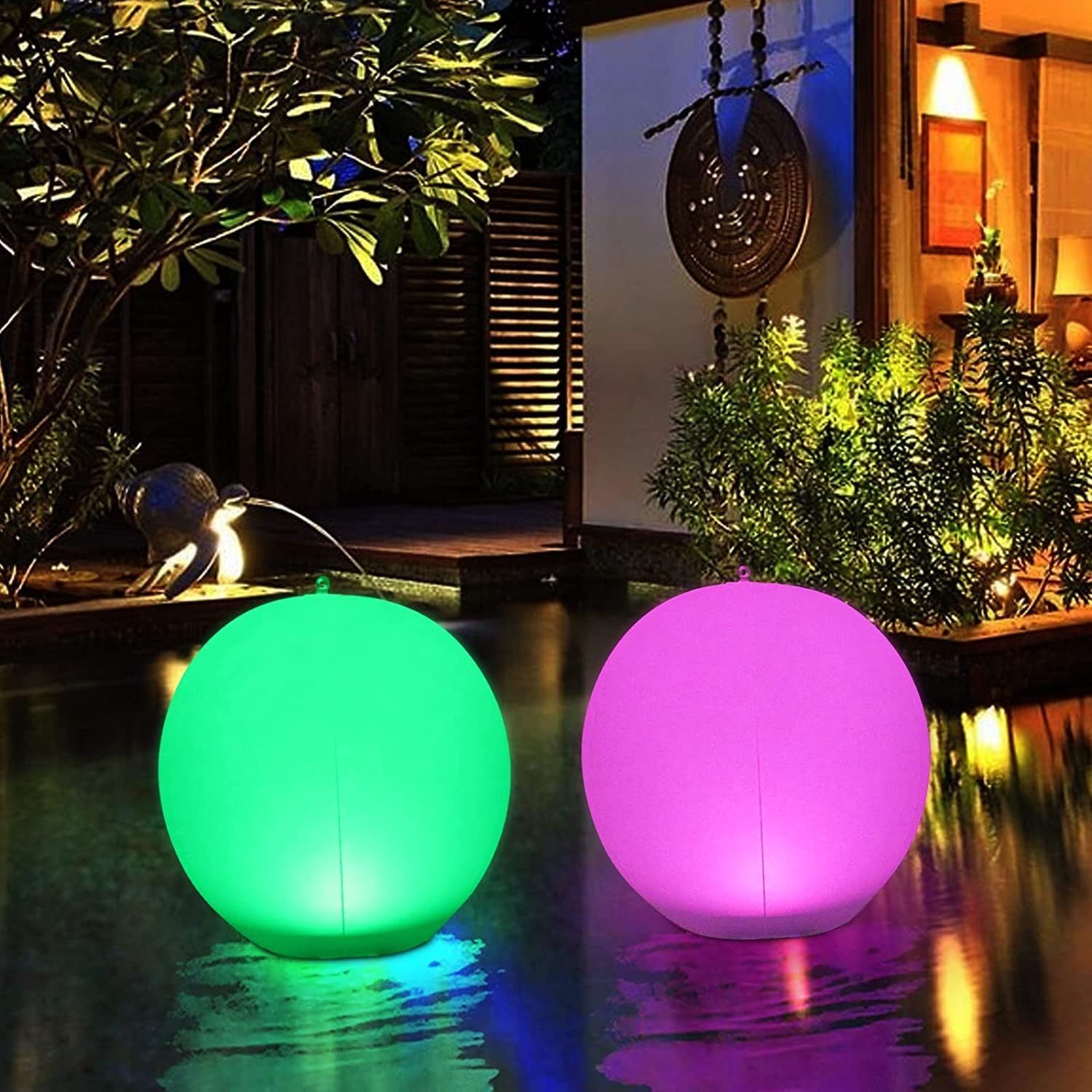 LED Kugelleuchte Solar LED Kugelleuchte (2er), RGB Poolleuchte, Fernbedienungsleuchte