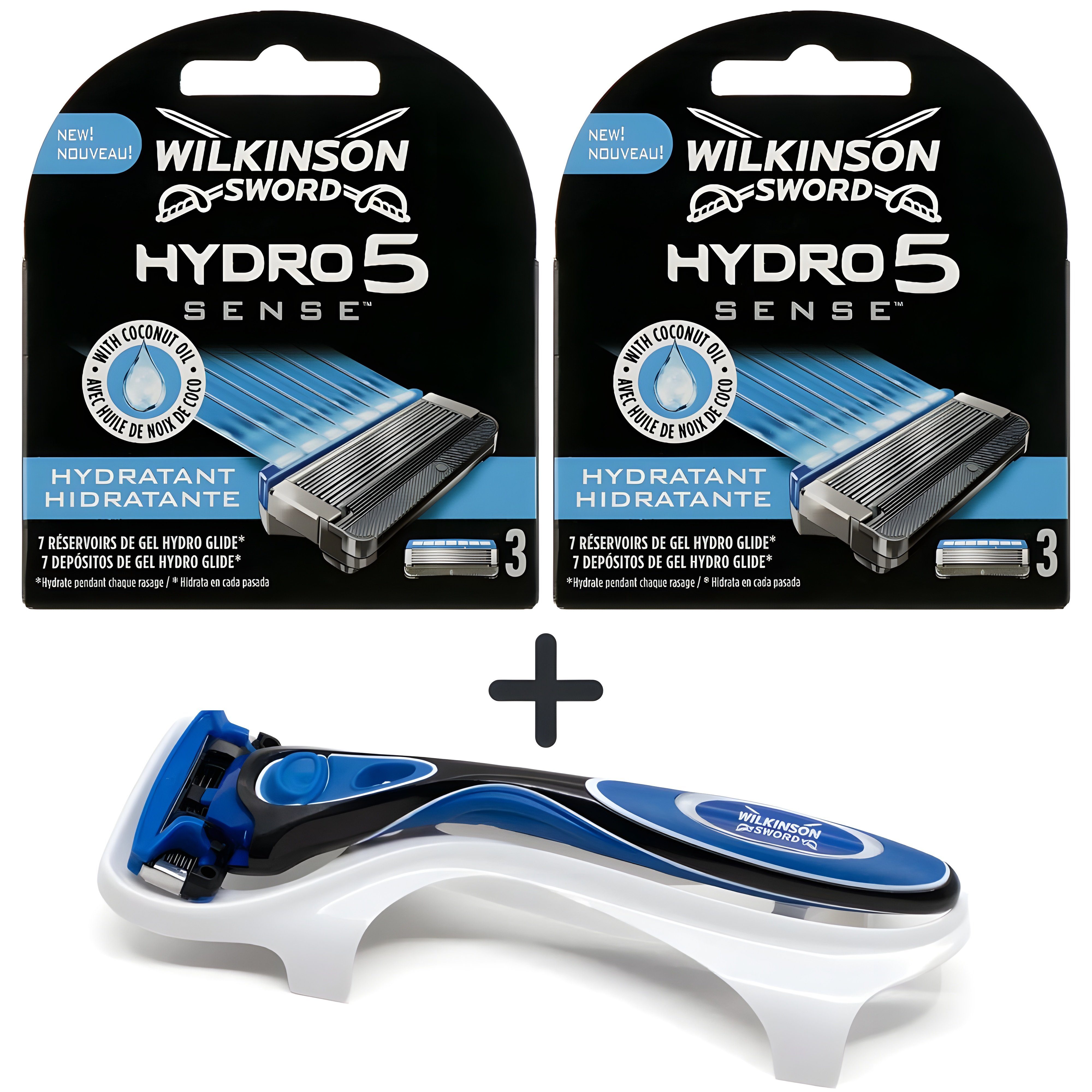 Wilkinson Rasierset Hydro5 Sense Hydrante 6 Klingen, 3-tlg., + Gratis Wilkonson Sword Бритви Griff