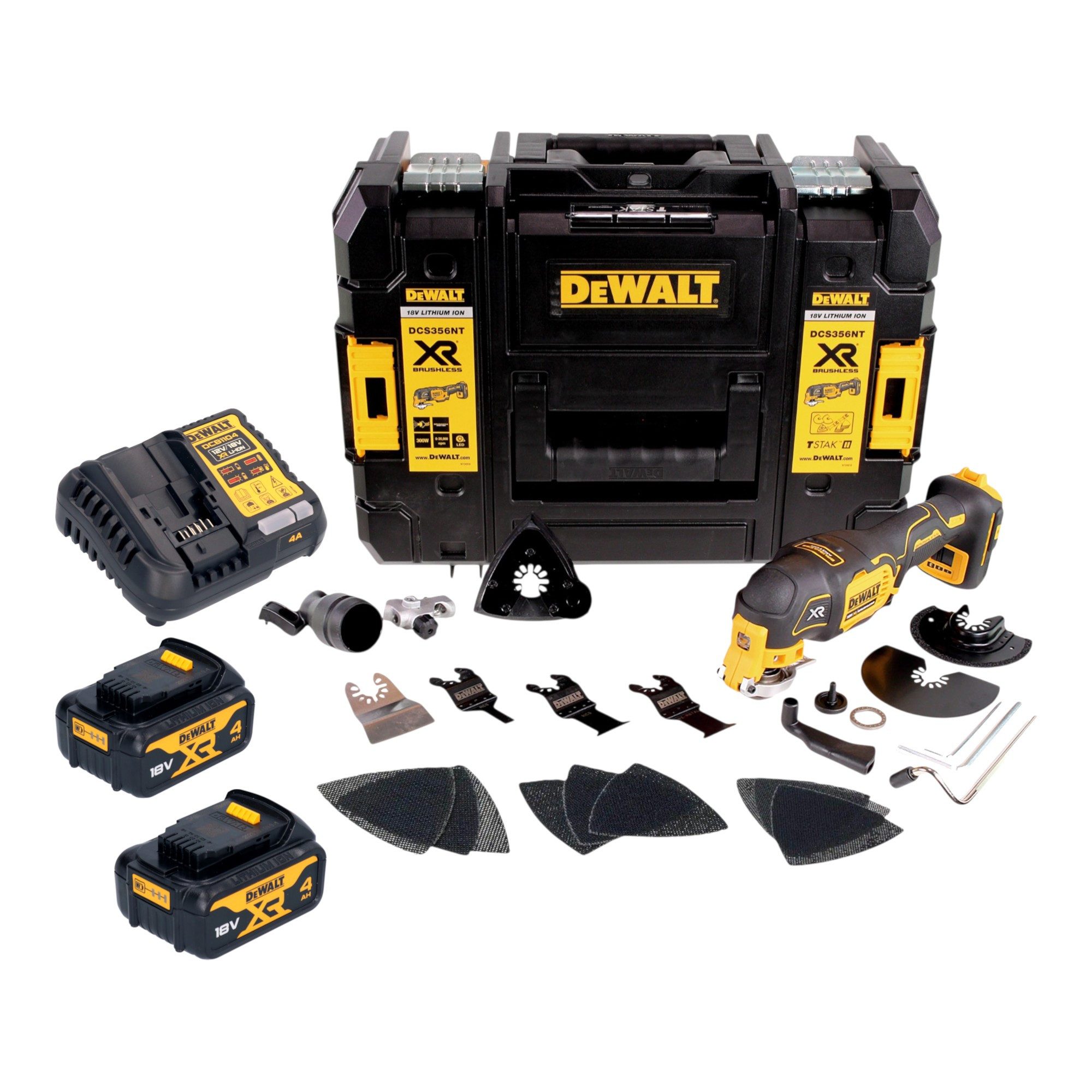 DeWalt Akku-Multifunktionswerkzeug DCS 356 M2T Akku Multitool 18 V Brushless + 2x Akku 4,0 Ah