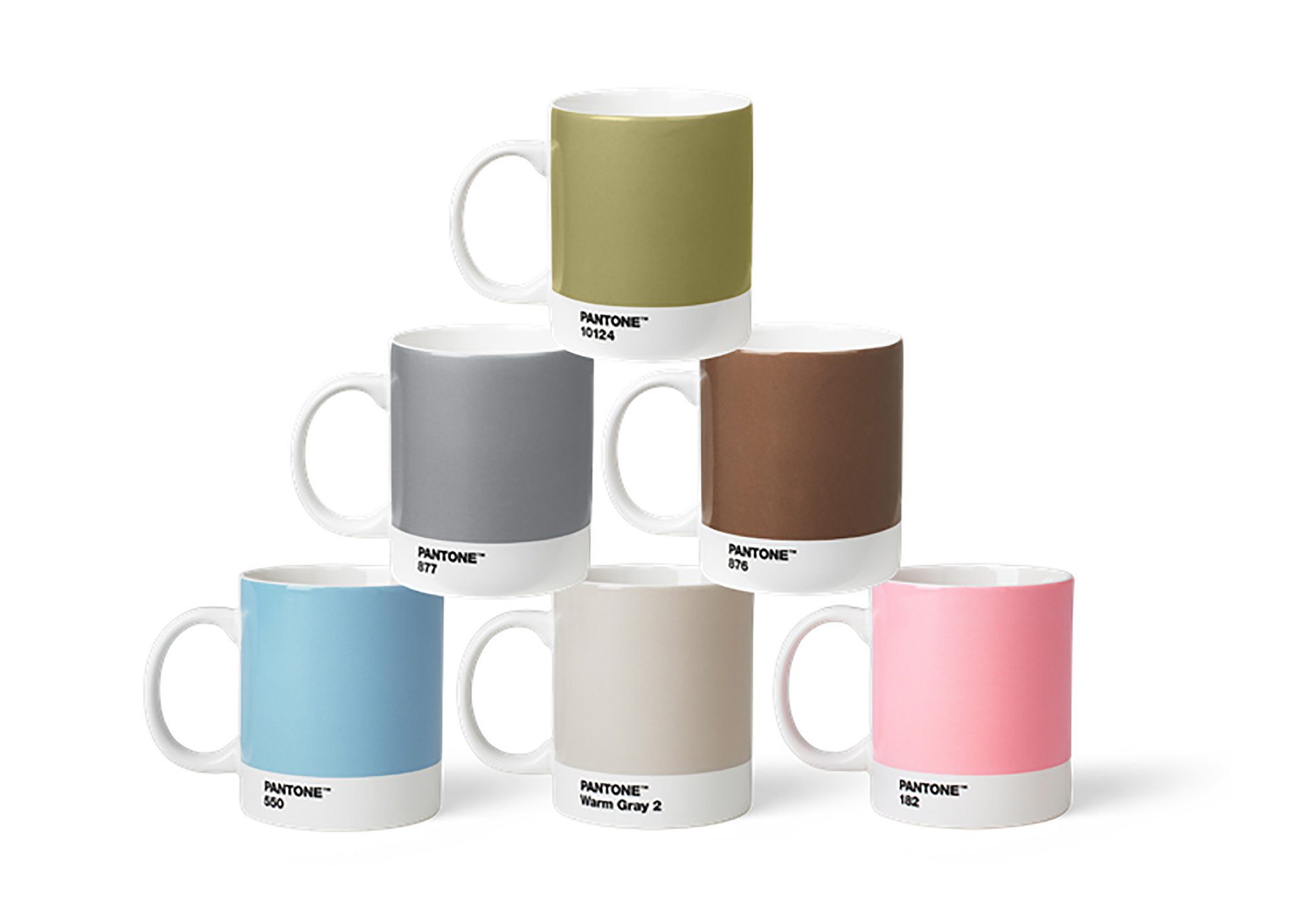 PANTONE Kaffeeservice, Fine China Porzellan, PANTONE Porzellan Kaffeebecher 6er-Set, spülmaschinenfest, 375 ml