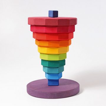 GRIMM´S Spiel und Holz Design Spielbausteine Großer Geometrischer Scheibenturm Holzspielzeug Stapelturm