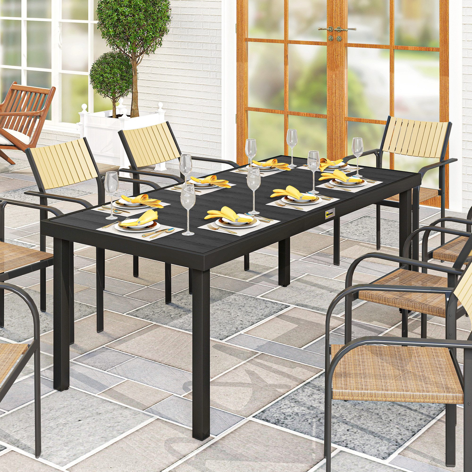 Gartentisch Aluminiumtisch Gartenmöbel für 8 Personen