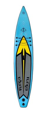 Runga-Boards Inflatable SUP-Board Runga PUREI RACE AIR BLUE 12.6 Stand Up Paddling SUP iSUP, (Set 1, mit gepolsterten Trolley-Rucksack, Center-Finne und Coiled-Leash)