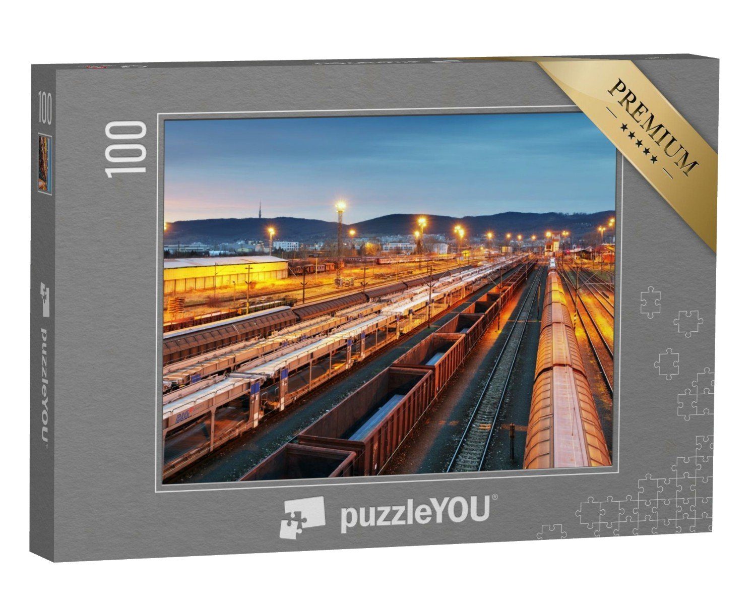 puzzleYOU Puzzle Schienengüterverkehr, Güterzug, 100 Puzzleteile, puzzleYOU-Kollektionen Eisenbahn