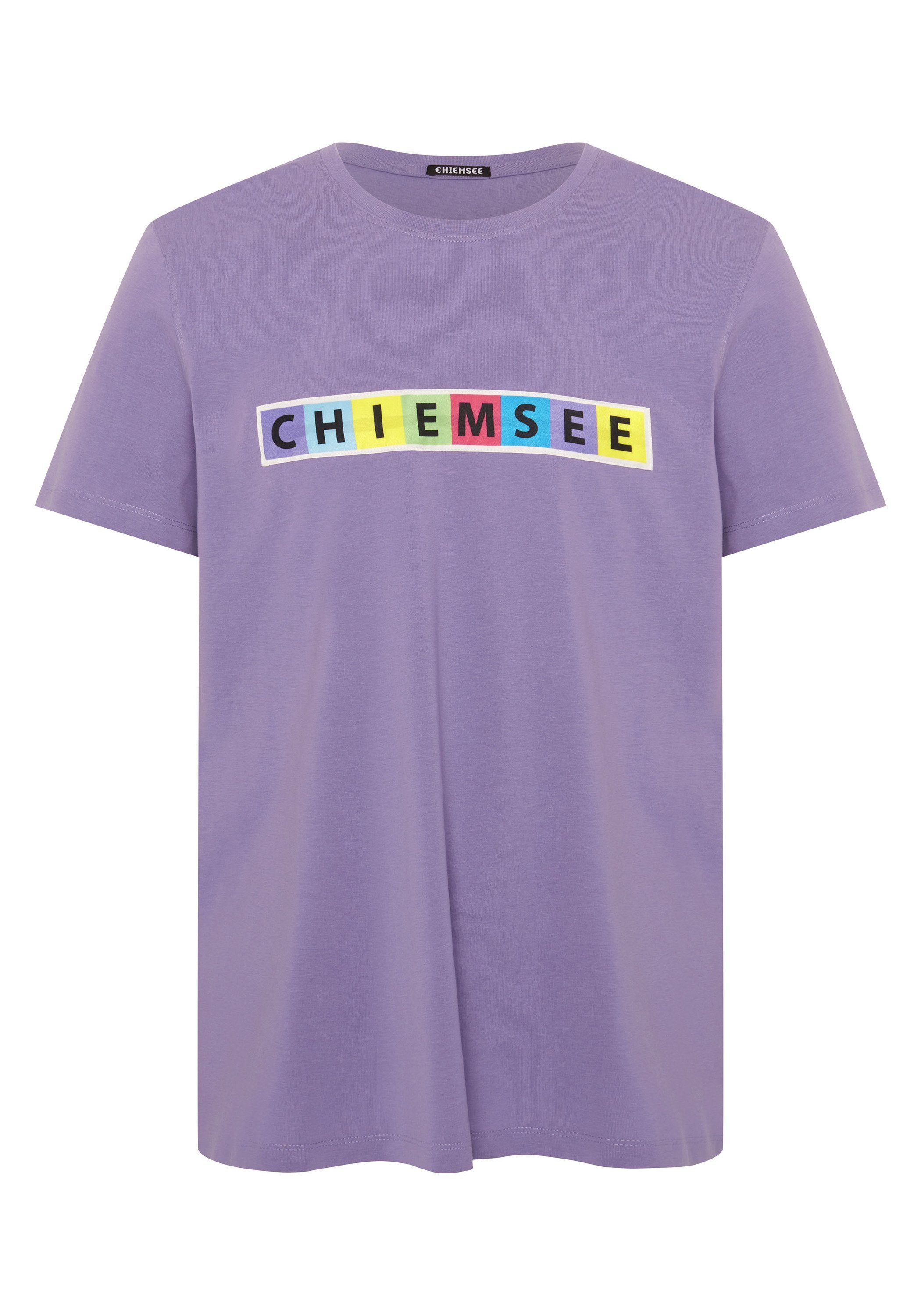 Chiemsee Print-Shirt T-Shirt mit Multicolour-Logo Chalk Violet