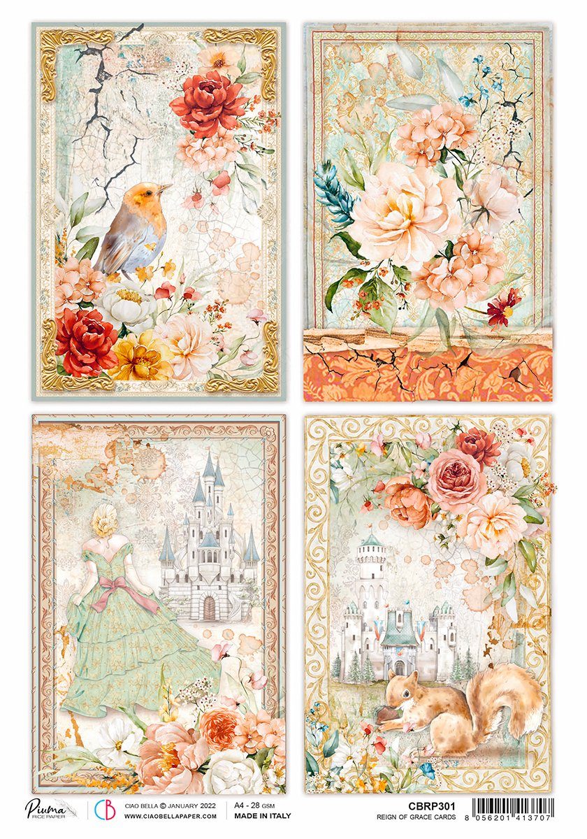 Ciao Bella Seidenpapier Fairy Postcards, 30 cm x 21,5 cm