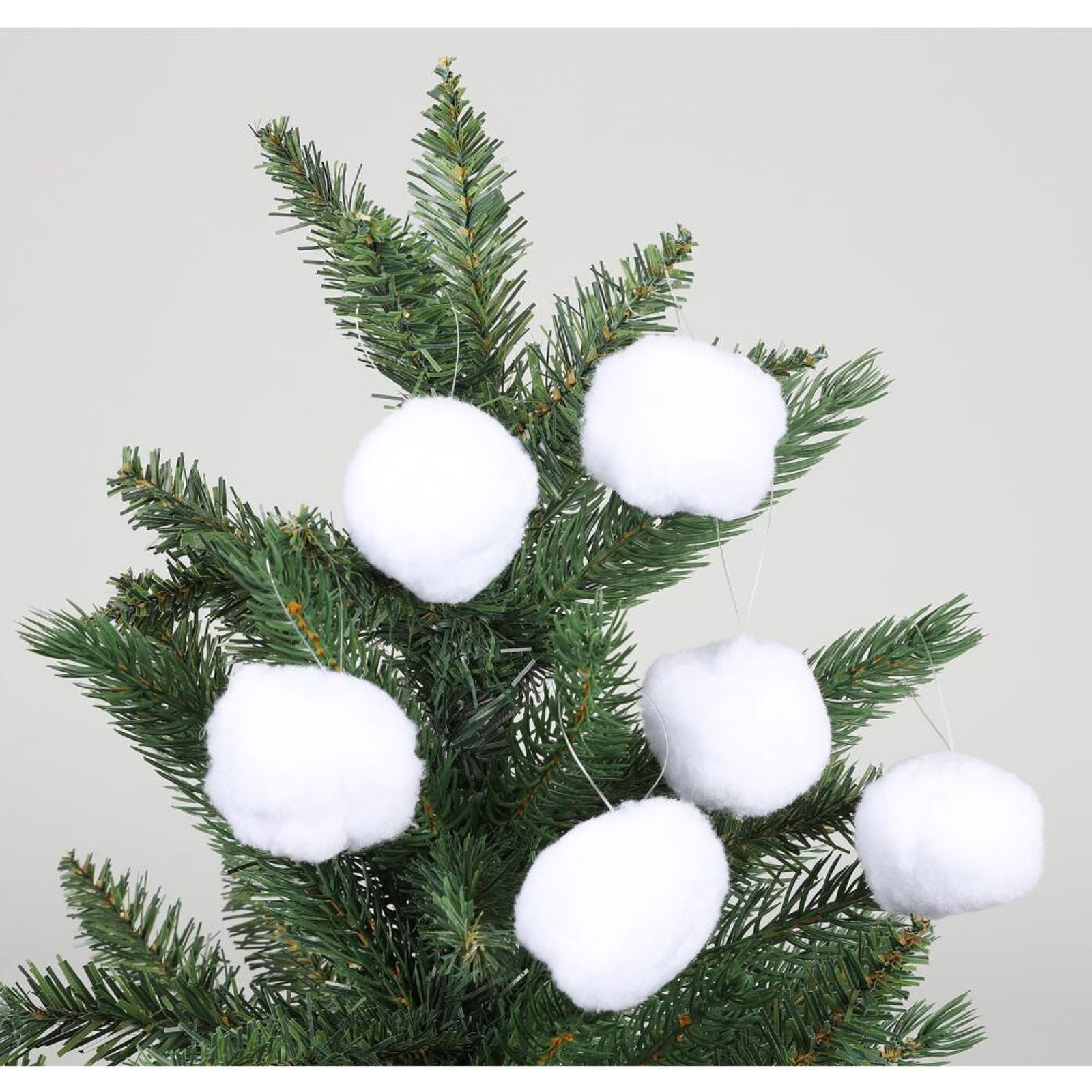 BURI Christbaumschmuck 12x Schneebälle Anhänger Kugeln Weihnachten Christbaumschmuck Tannen