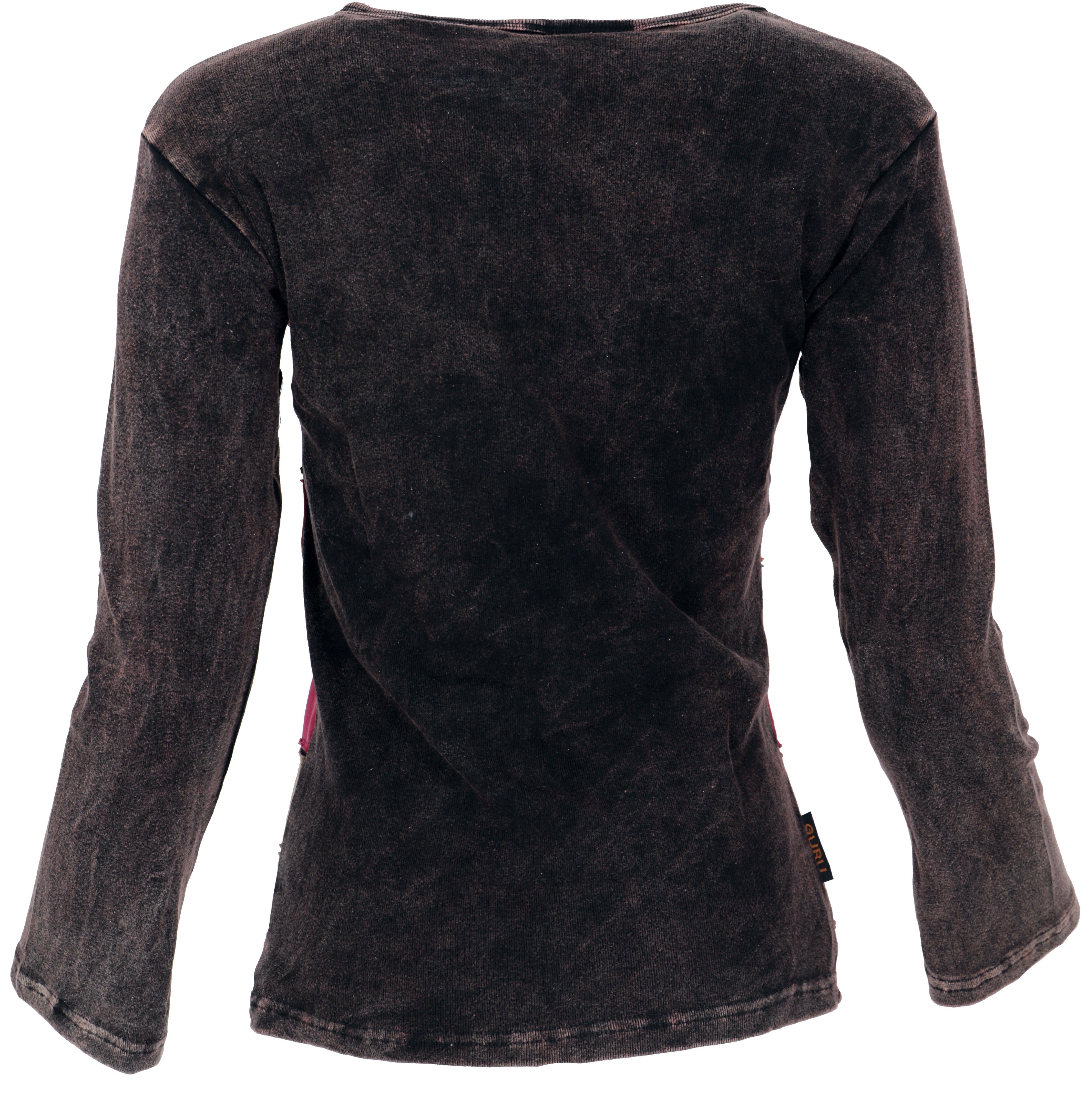Guru-Shop Longsleeve Besticktes patchwork Langarmshirt, farbenfrohes.. günstig online kaufen