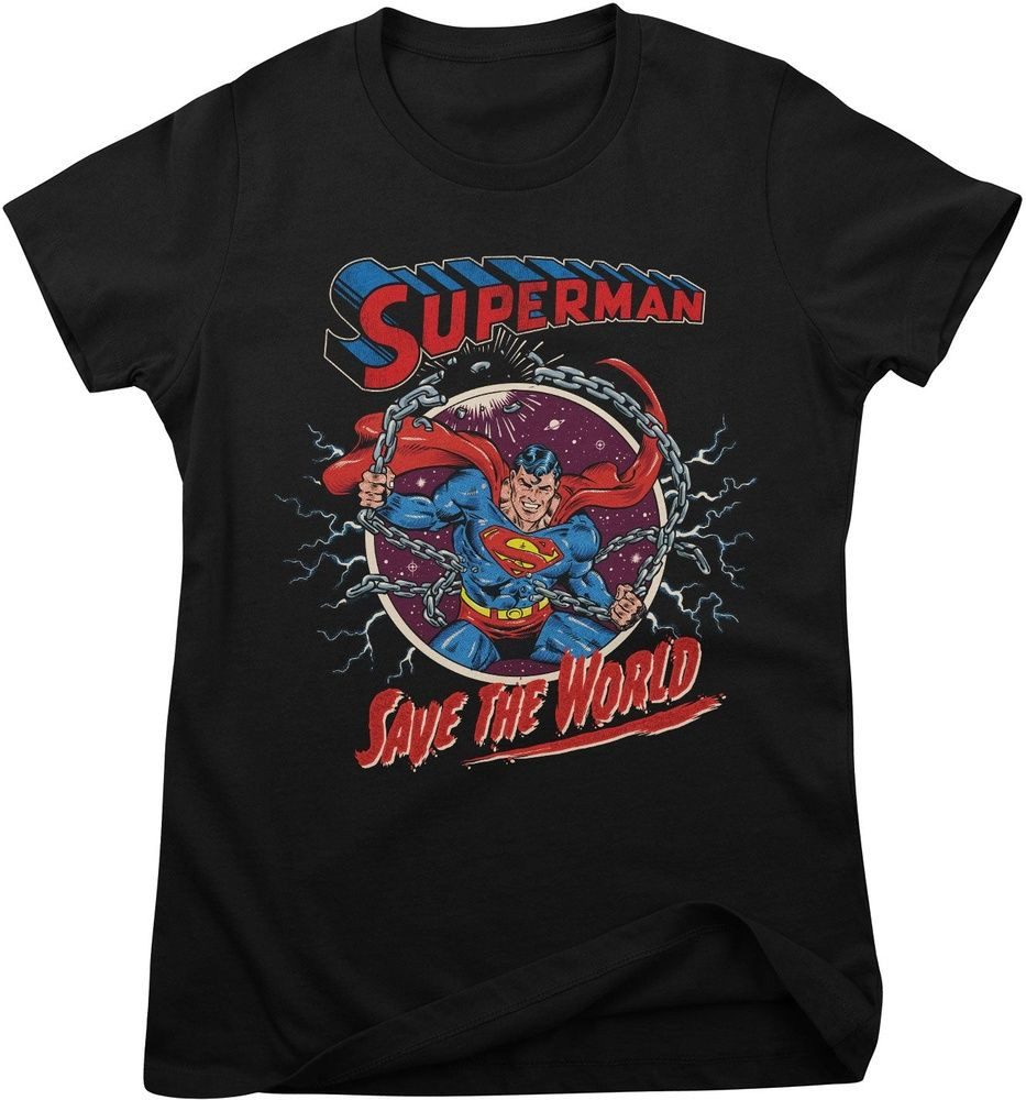 Superman T-Shirt Superman Save The World Girly Tee