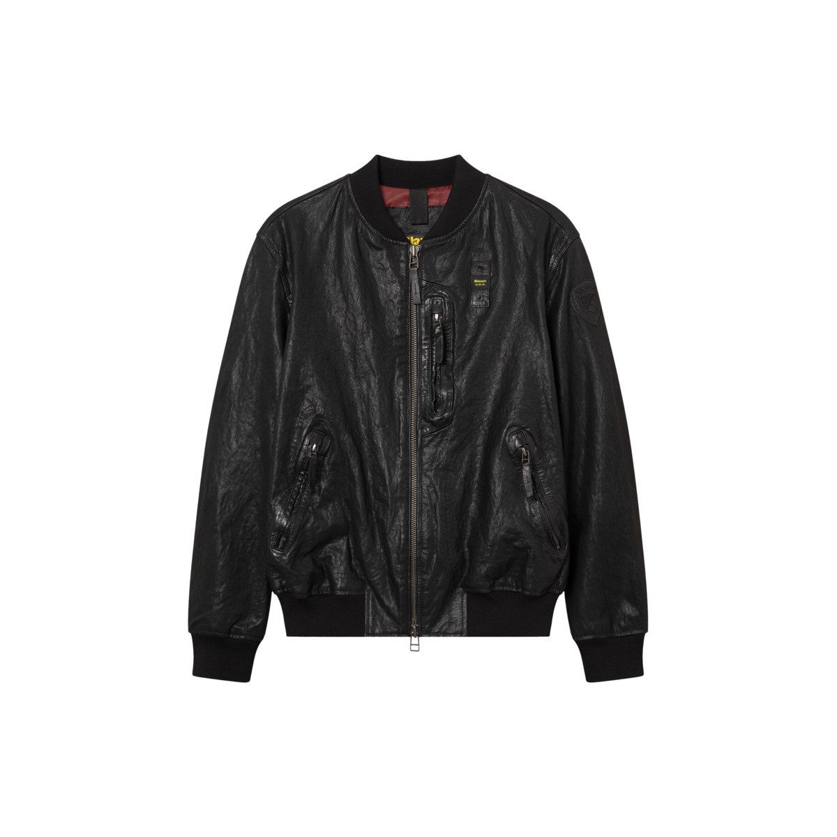 Blauer Lederjacke Faulkner Herren Bomberjacke, Freizeitjacke, Blazer, Pufferjacke, Übergangsjacke