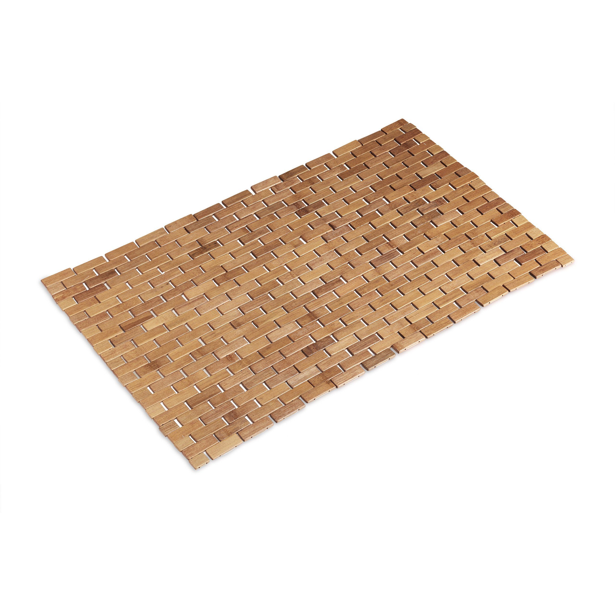 relaxdays Badematte Bambusmatte 50x80 cm, Höhe günstig online kaufen