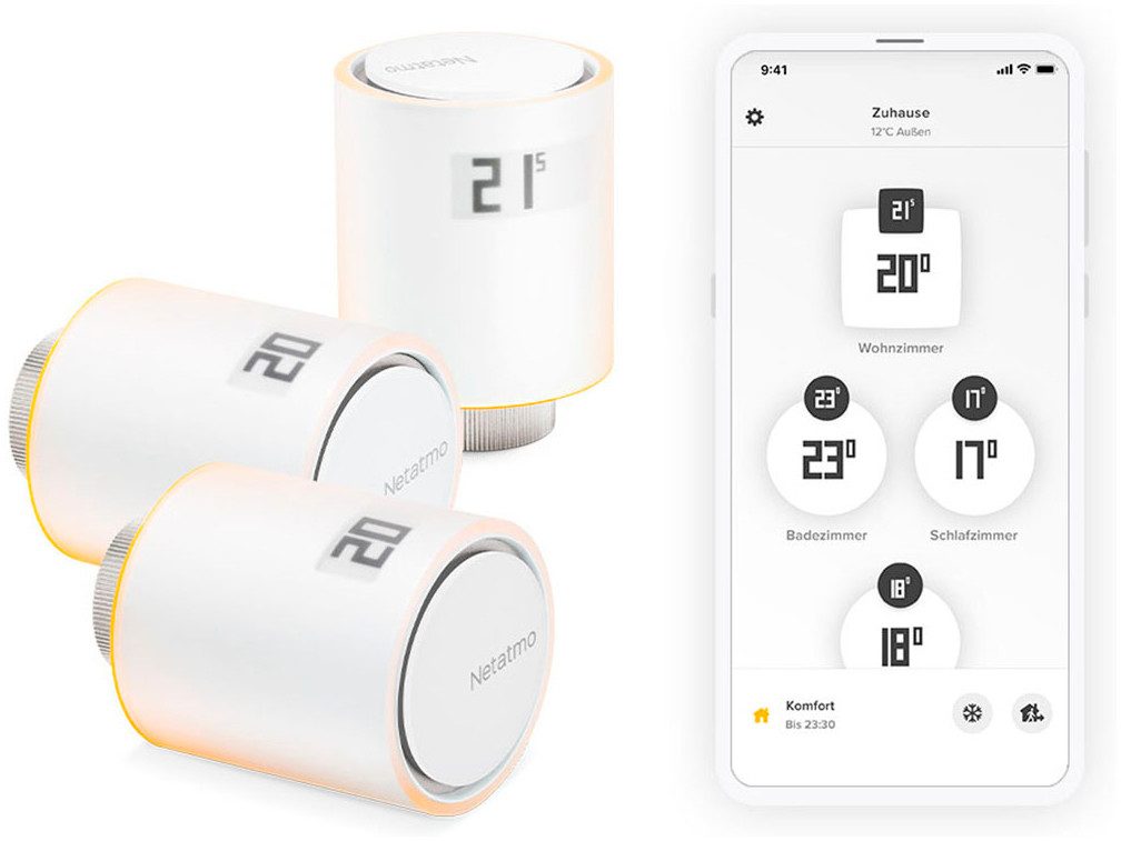 Netatmo Raumthermostat Smarte Heizkörperthermostate, 3er Set günstig online kaufen
