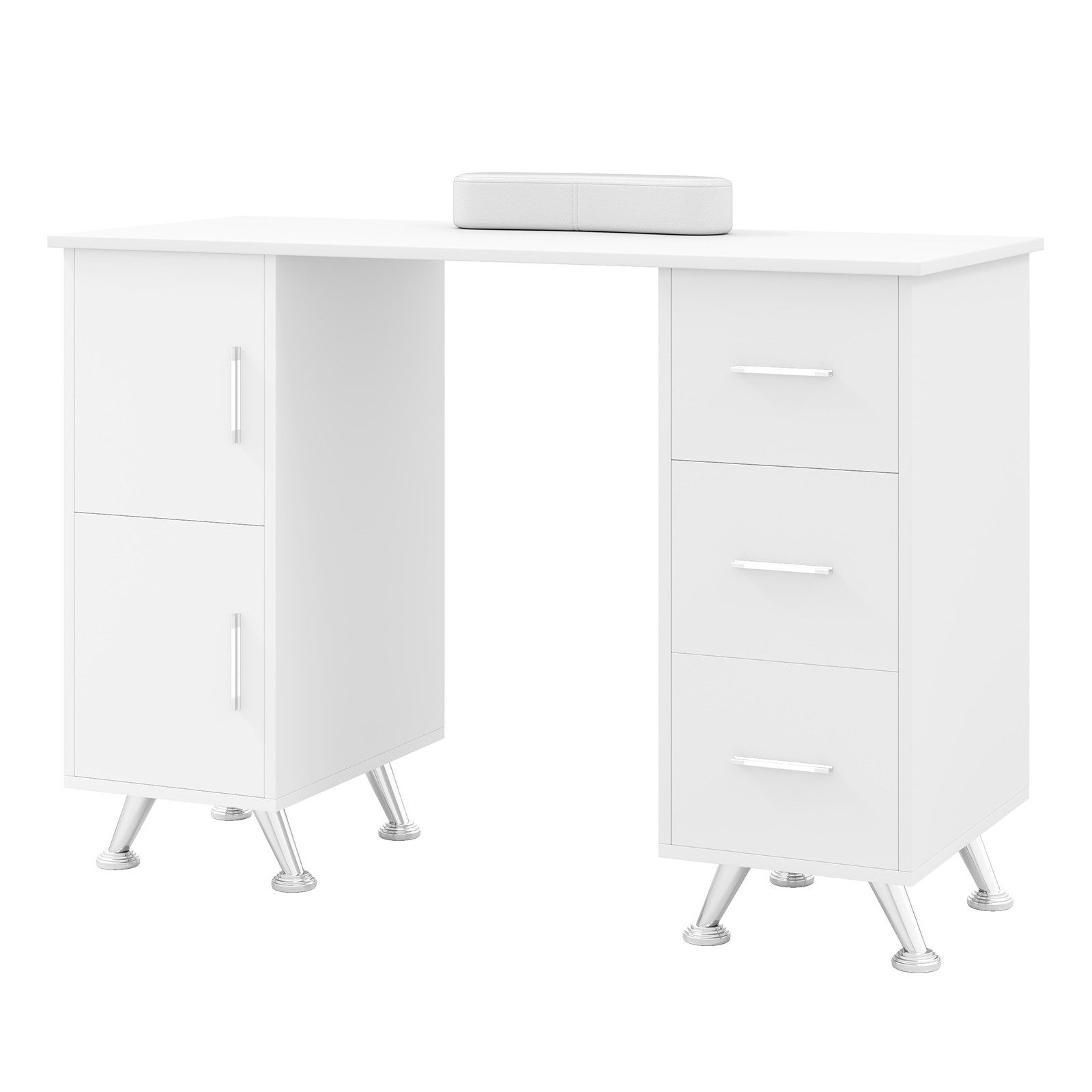 COSTWAY Schminktisch, Maniküretisch,Nageltisch mit 3 Schubladen, Holz
