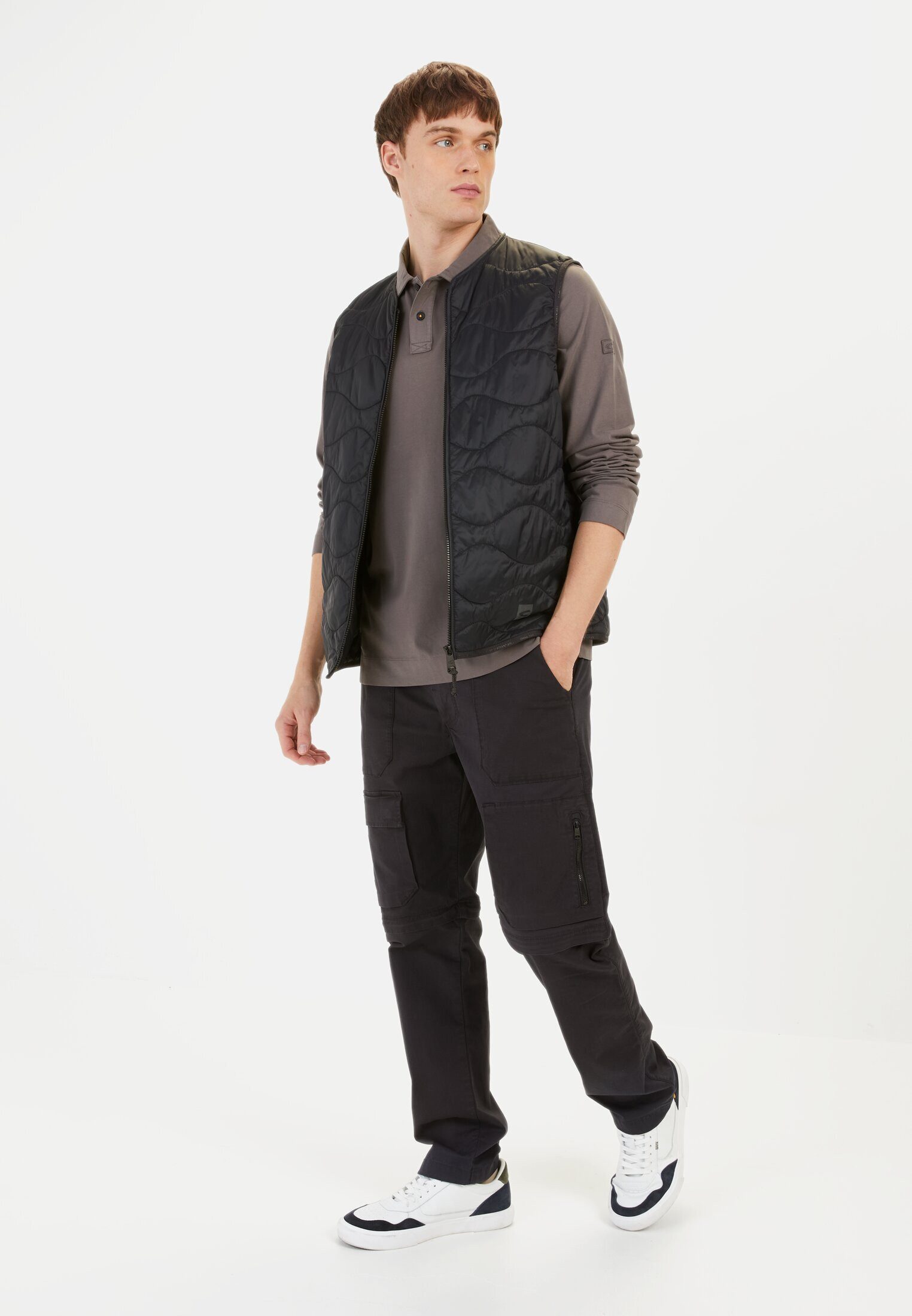 camel active Poloshirt aus reiner Baumwolle Langarm Shirts_Langarm-Poloshirt