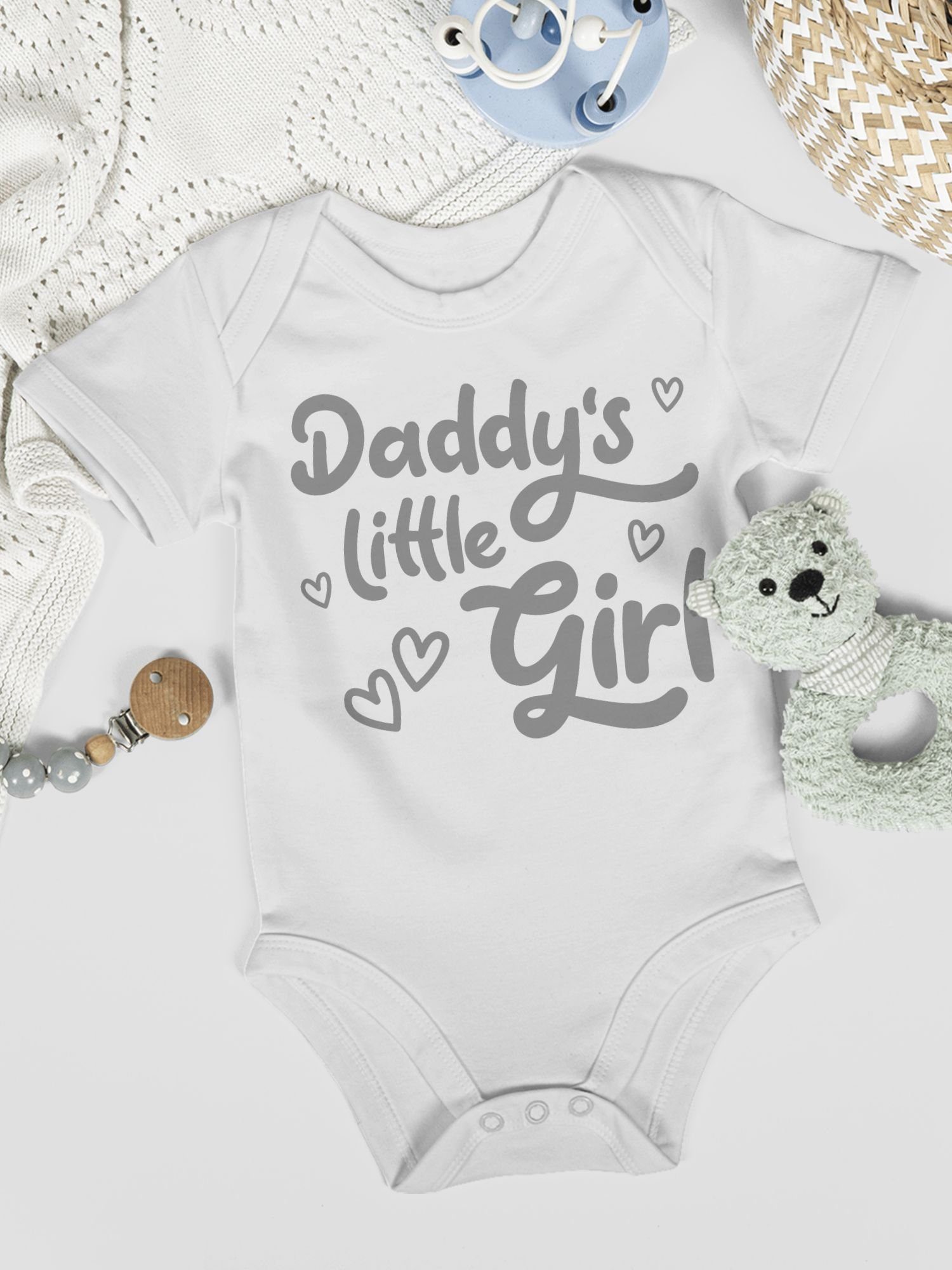 Daddy's Shirtracer süß little Vatertag 1 grau Girl Shirtbody Geschenk Weiß Baby