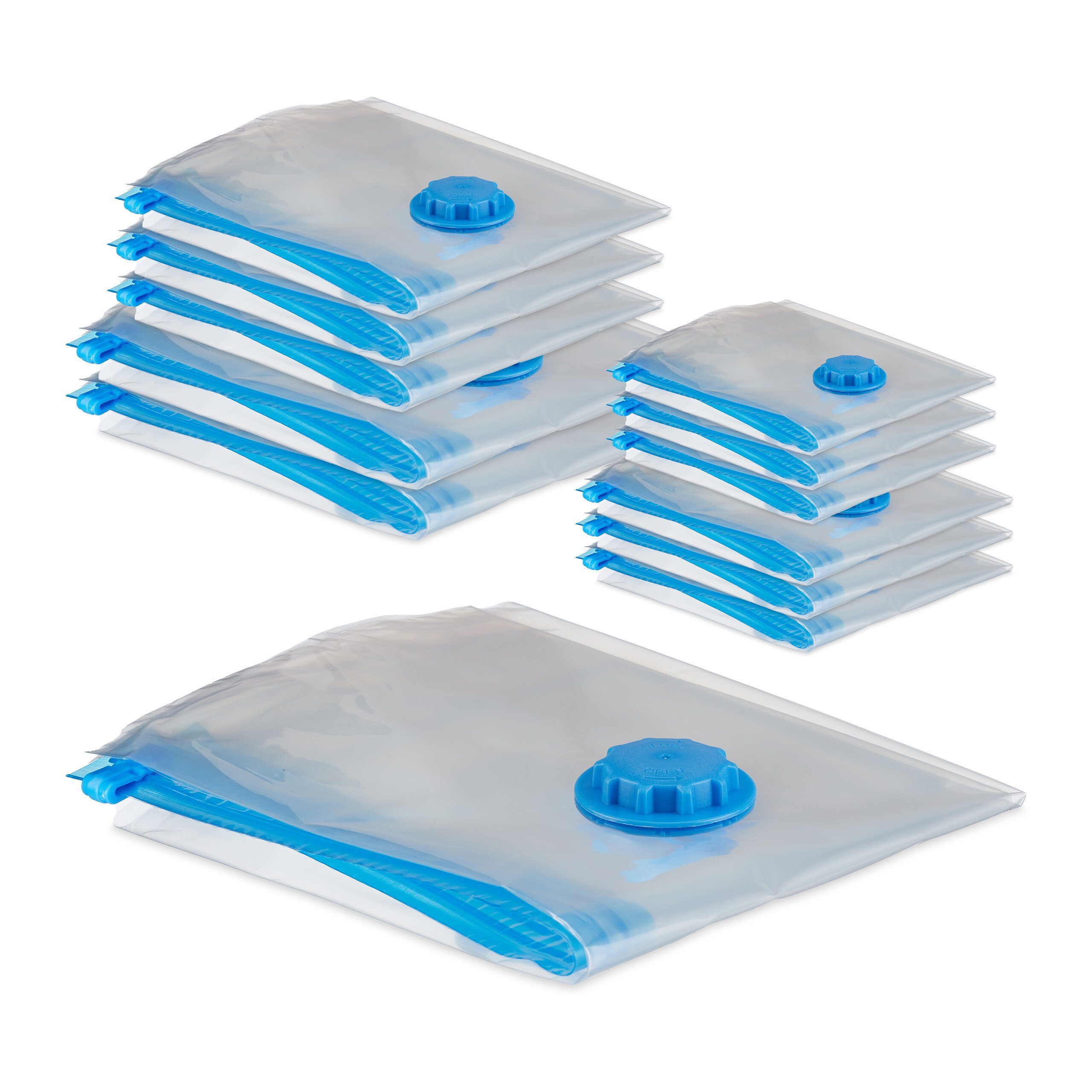 relaxdays Kleiderschutzhülle Vakuumbeutel für Kleidung 12er Set