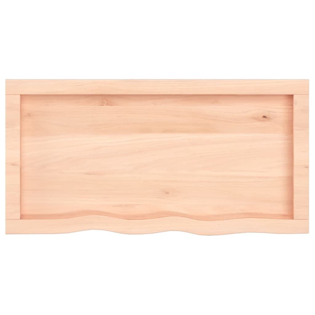 Massivholz furnicato Eiche 80x40x(2-4) Unbehandelt Tischplatte cm