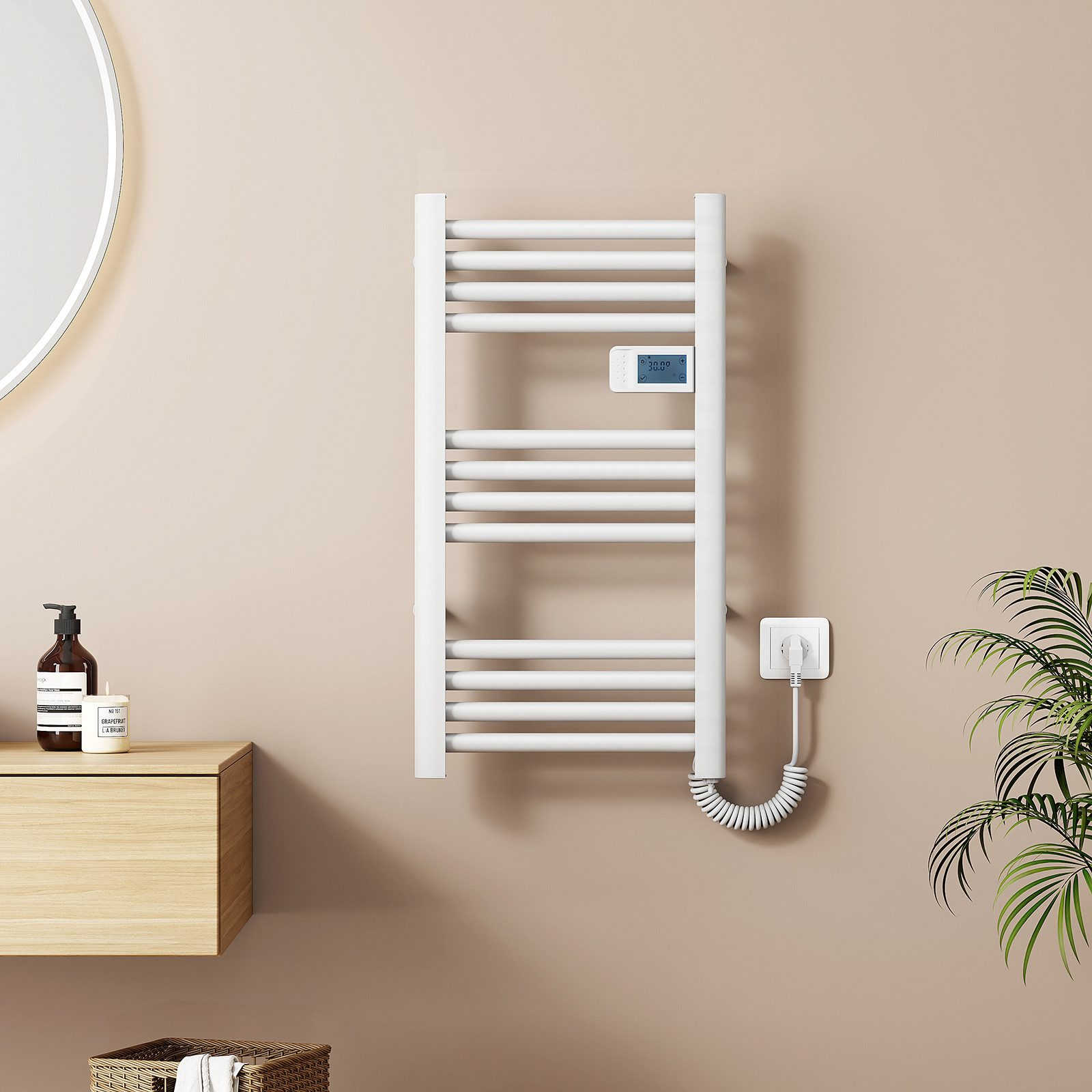 EMKE Elektrischer Badheizkörper Gerade mit Intelligenten Thermostat LED-Tem günstig online kaufen