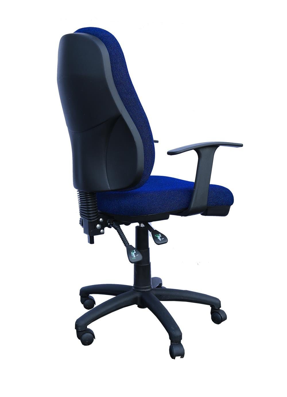 ergonomisch geformt (Bürodrehstuhl Steelboxx Drehstuhl Armlehnen) Bürodrehstuhl mit Bandscheibensitz blau