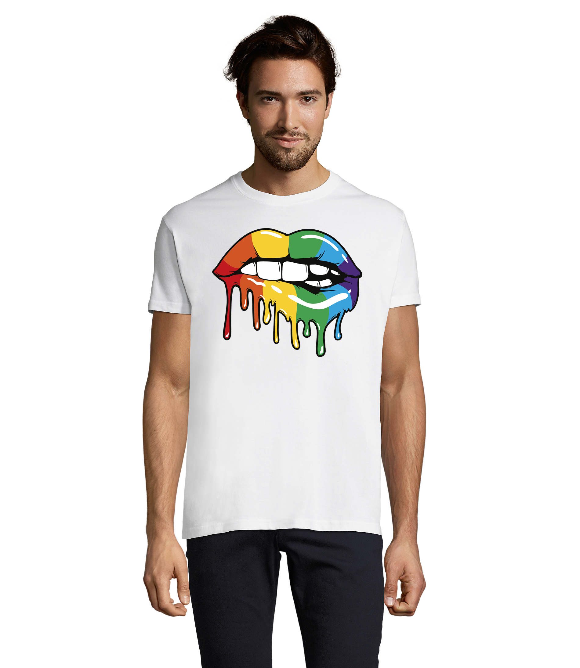 T-Shirt RainbowLips Herren T Shirt Lippen Print Pop Art Motiv Druck