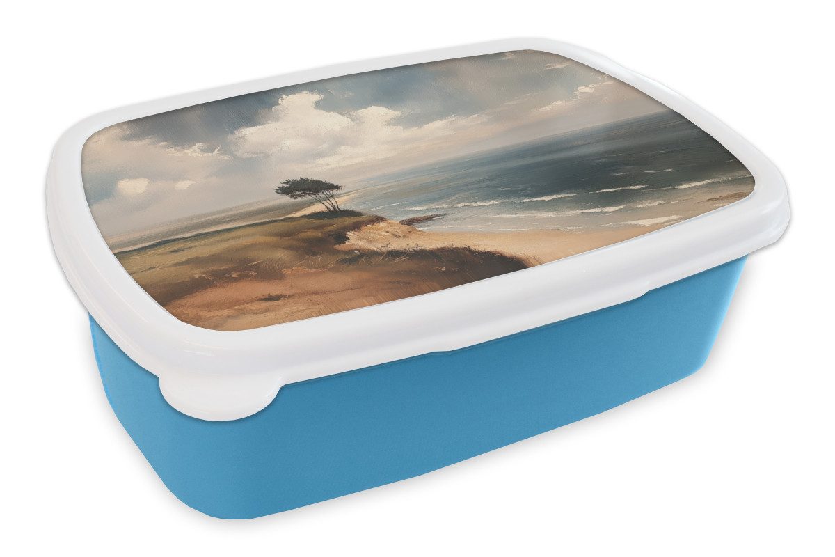 MuchoWow Lunchbox Klippe - Meer - Baum, Kunststoff, (2-tlg), Brotdose, Lunchbox, Brotbox für Kinder und Erwachsene
