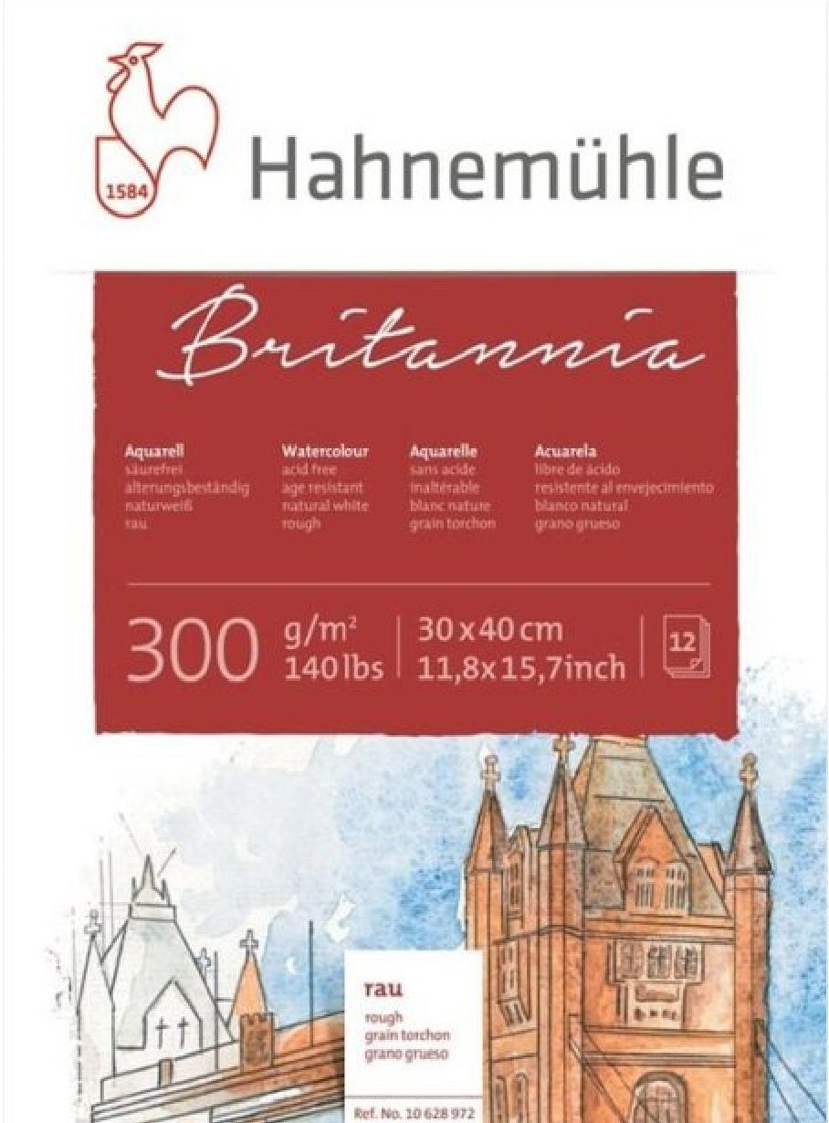 Hahnemühle Aquarellblock Britannia Aquarellblock 30x40cm 300g/m², rau