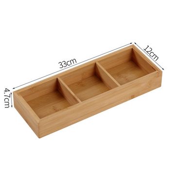 Truyuety Aufbewahrungsbox offene Kiste mit 3 Fächern für den Schreibtisch Maße (1 St)