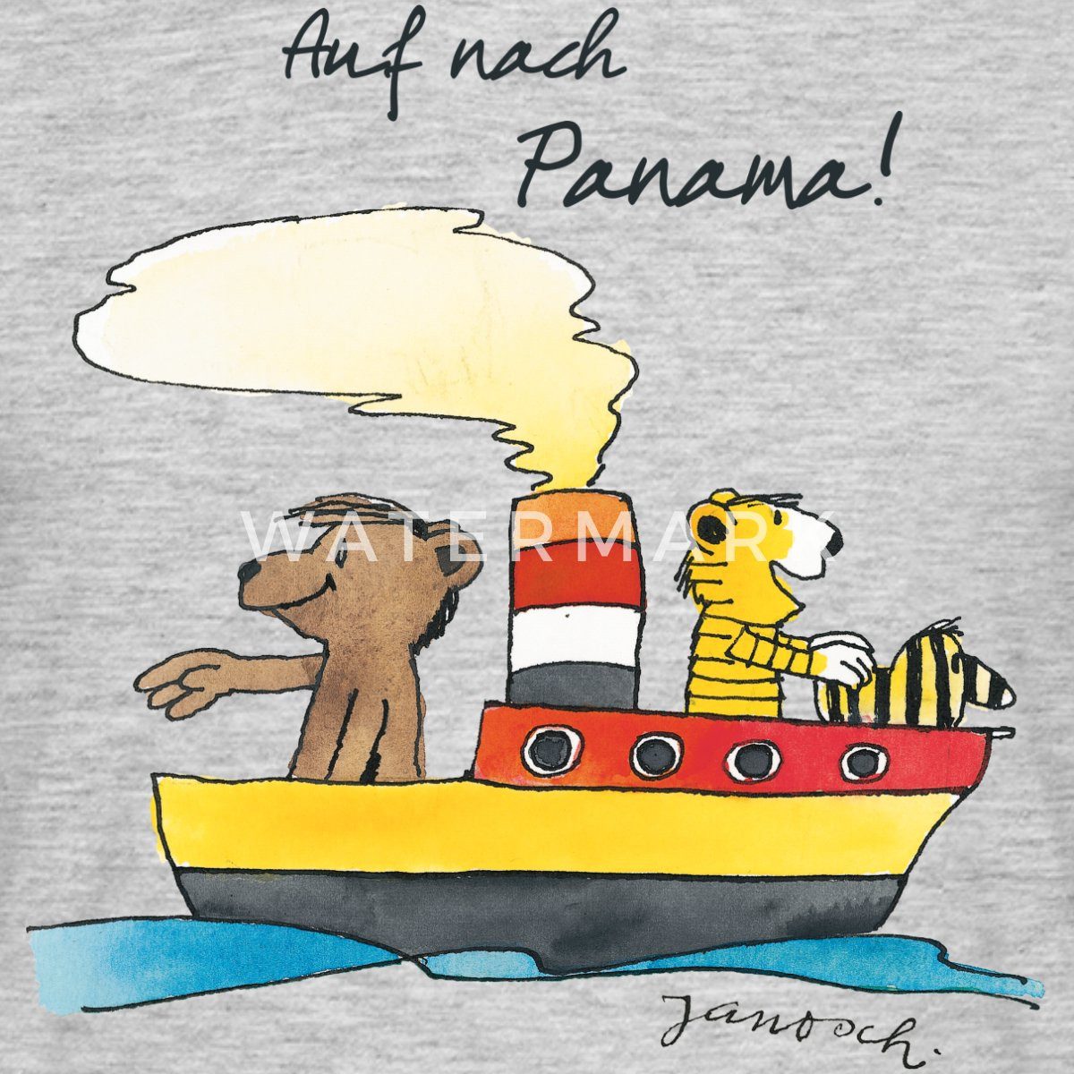 Spreadshirt T-Shirt Janosch Tiger Und Bär Auf Nach Panama Männer T-Shirt (1 günstig online kaufen