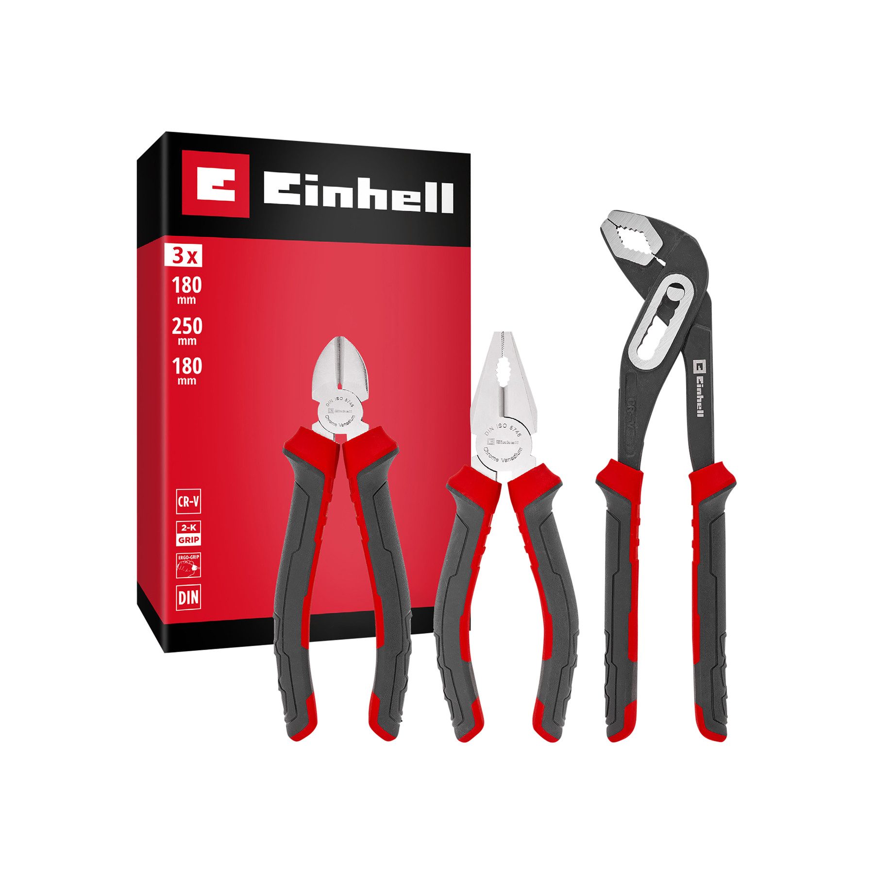 Einhell Zangenset EINHELL Zangen-Set, 370531, 180/250 mm, 3-teilig