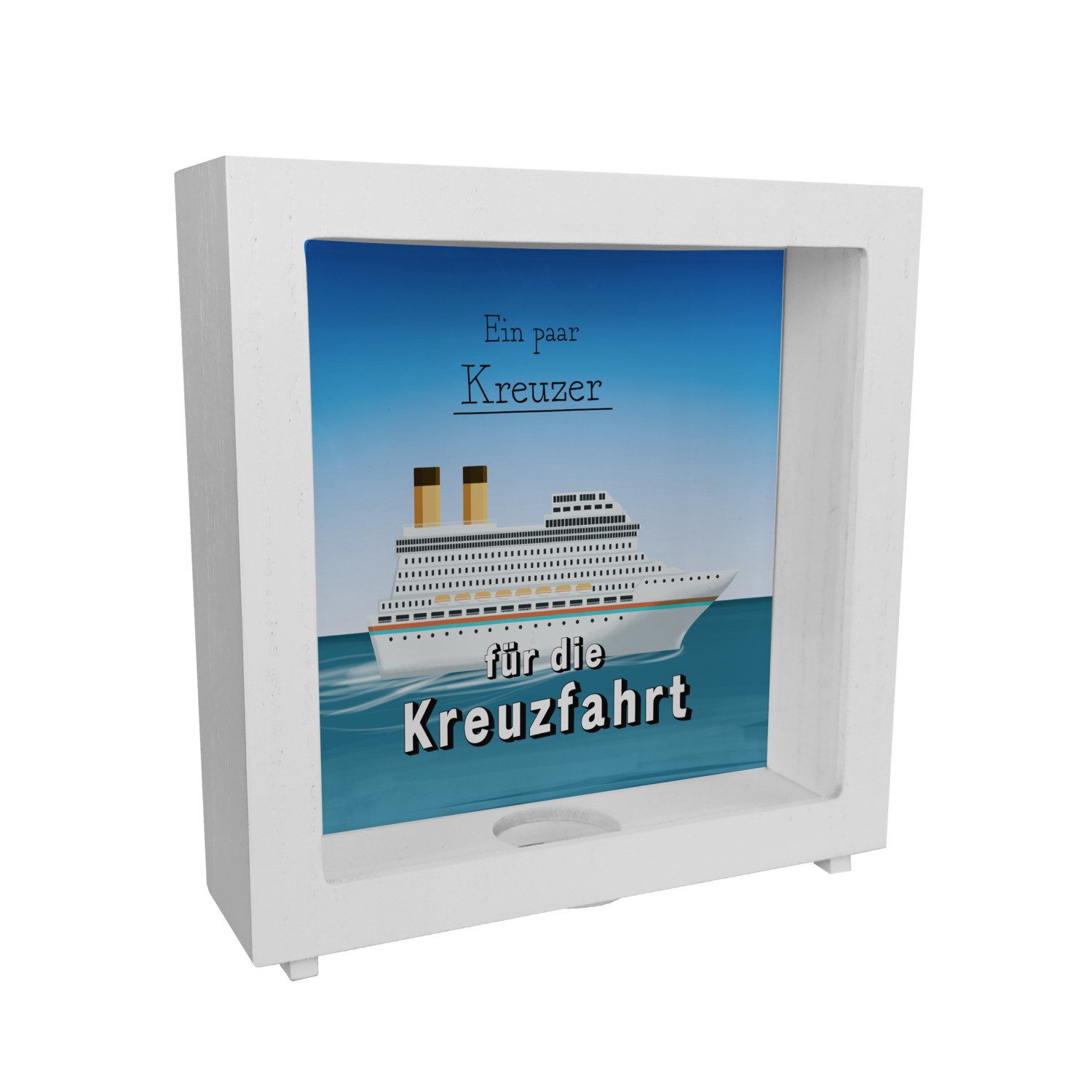 Spardose Rahmen Spardose aus Holz mit Kreuzfahrtschiff und Spruch Ein paar für