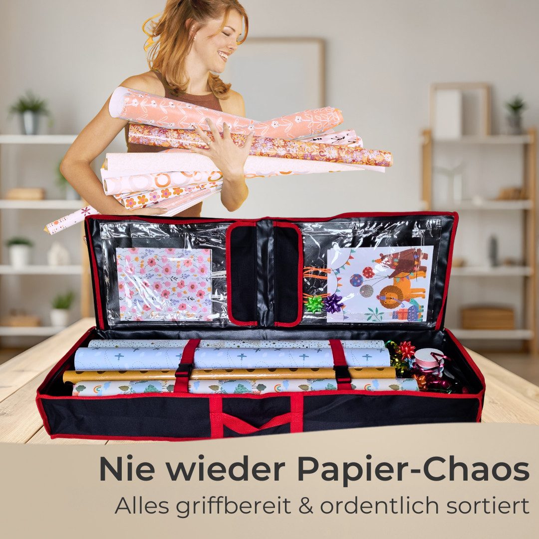Topanbieter999 Aufbewahrungstasche Geschenkpapier, für bis zu 30 Rollen
