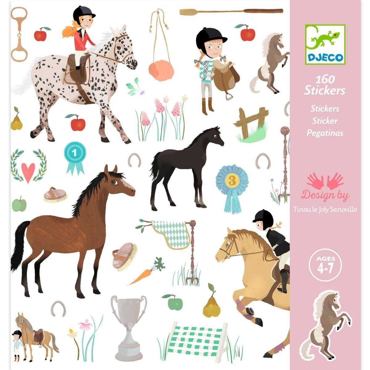 DJECO Sticker 160 DJECO Sticker für Kinder ab 4 Jahren mit tollen Motiven
