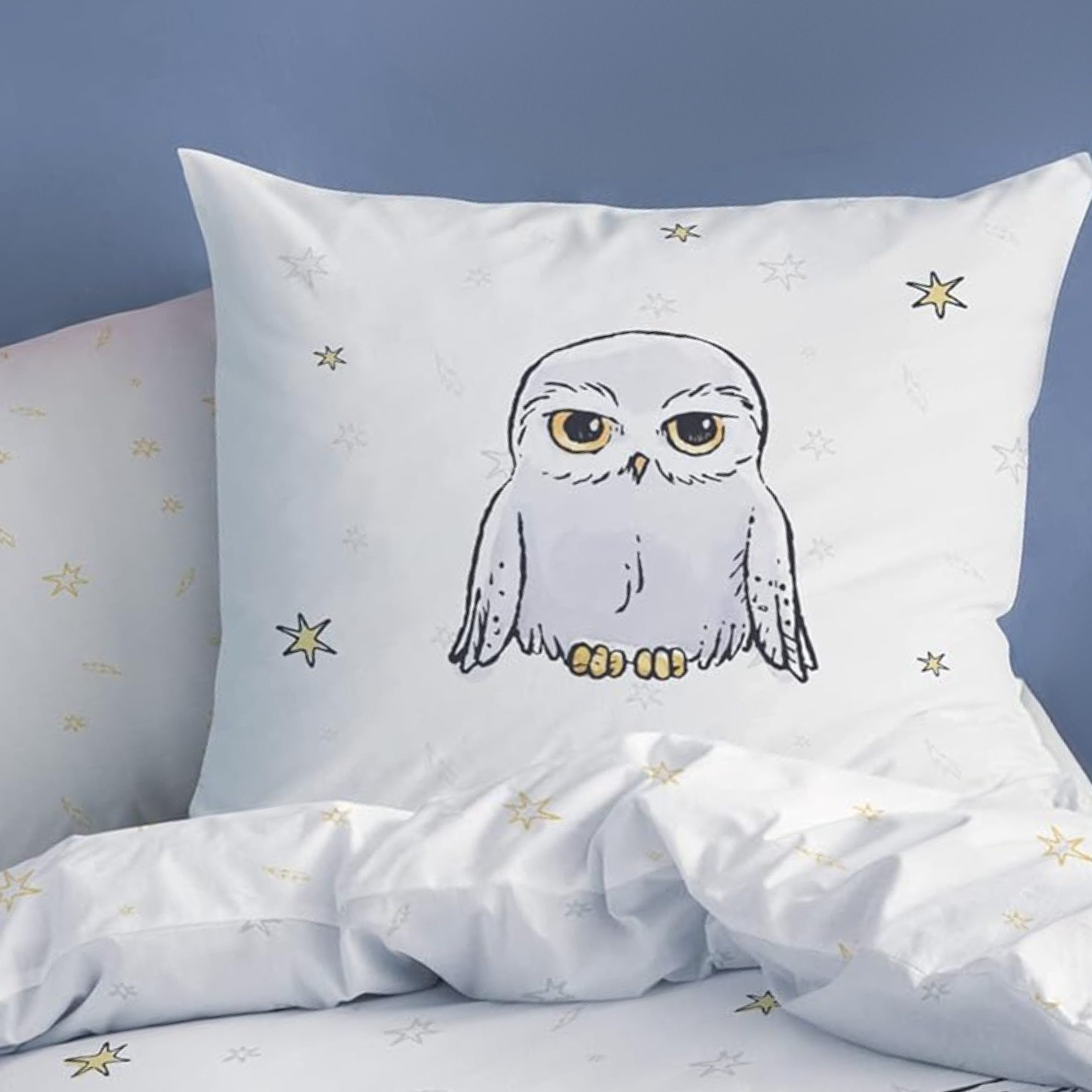 MTOnlinehandel Bettwäsche Harry Potter Eule Hedwig 135x200 + 80x80 cm, 100 % Baumwolle, Flanell, 2 teilig, Kinderbettwäsche für alle Hogwarts Fans – Bild 5 von 5