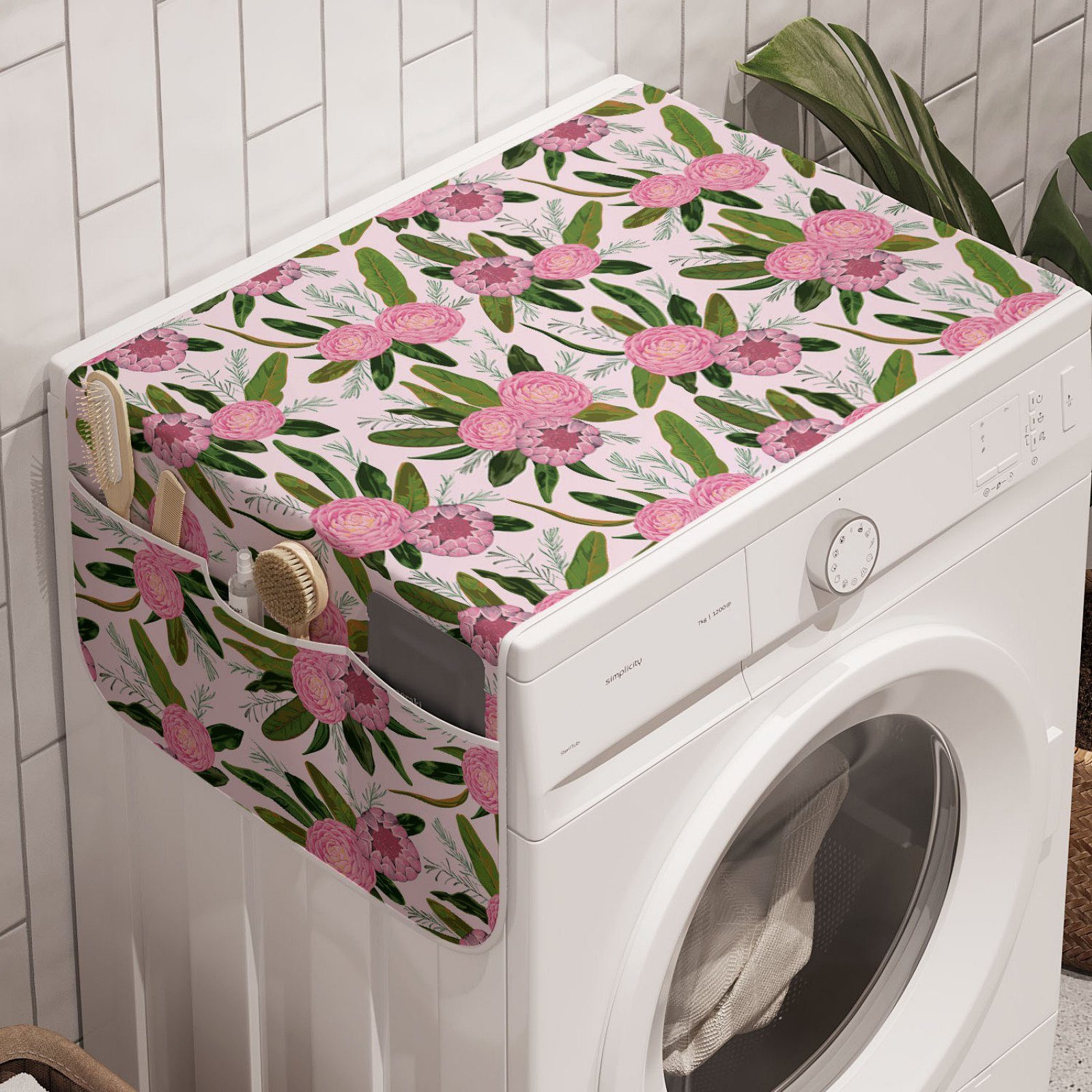 Abakuhaus Badorganizer Anti-Rutsch-Stoffabdeckung für Camellia Blumen Trockner, Waschmaschine Blumen und und Blätter