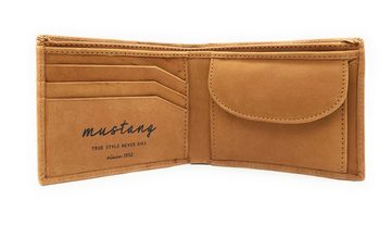 MUSTANG Geldbörse echt Leder Portemonnaie mit RFID Schutz, schön flach, ideal für die Hosentasche, cognac braun